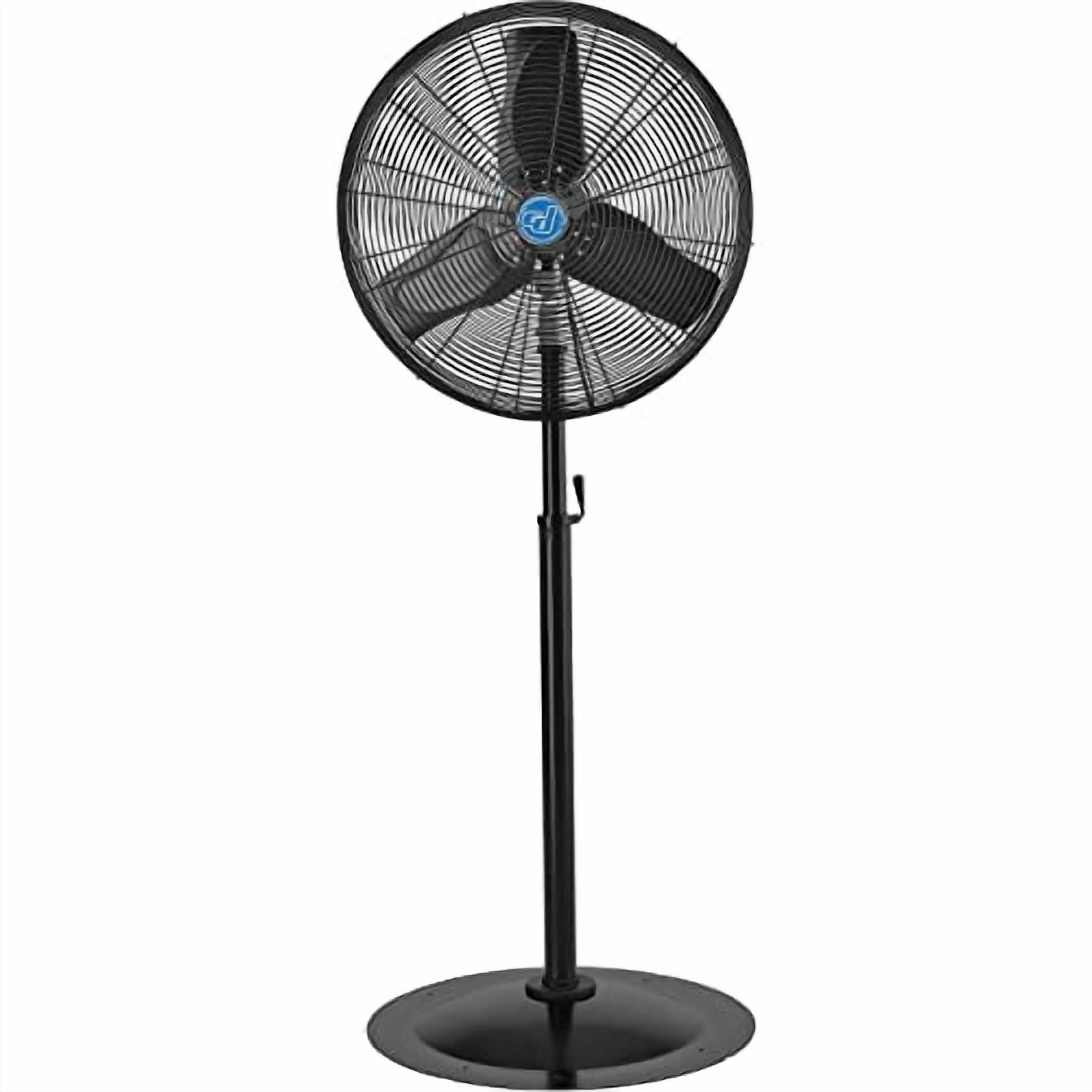 Continental Dynamics 24 in Oscillating Pedestal Fan, Industrial Grade High-Velocity Air Circulator (Black, 24 in) v2uks