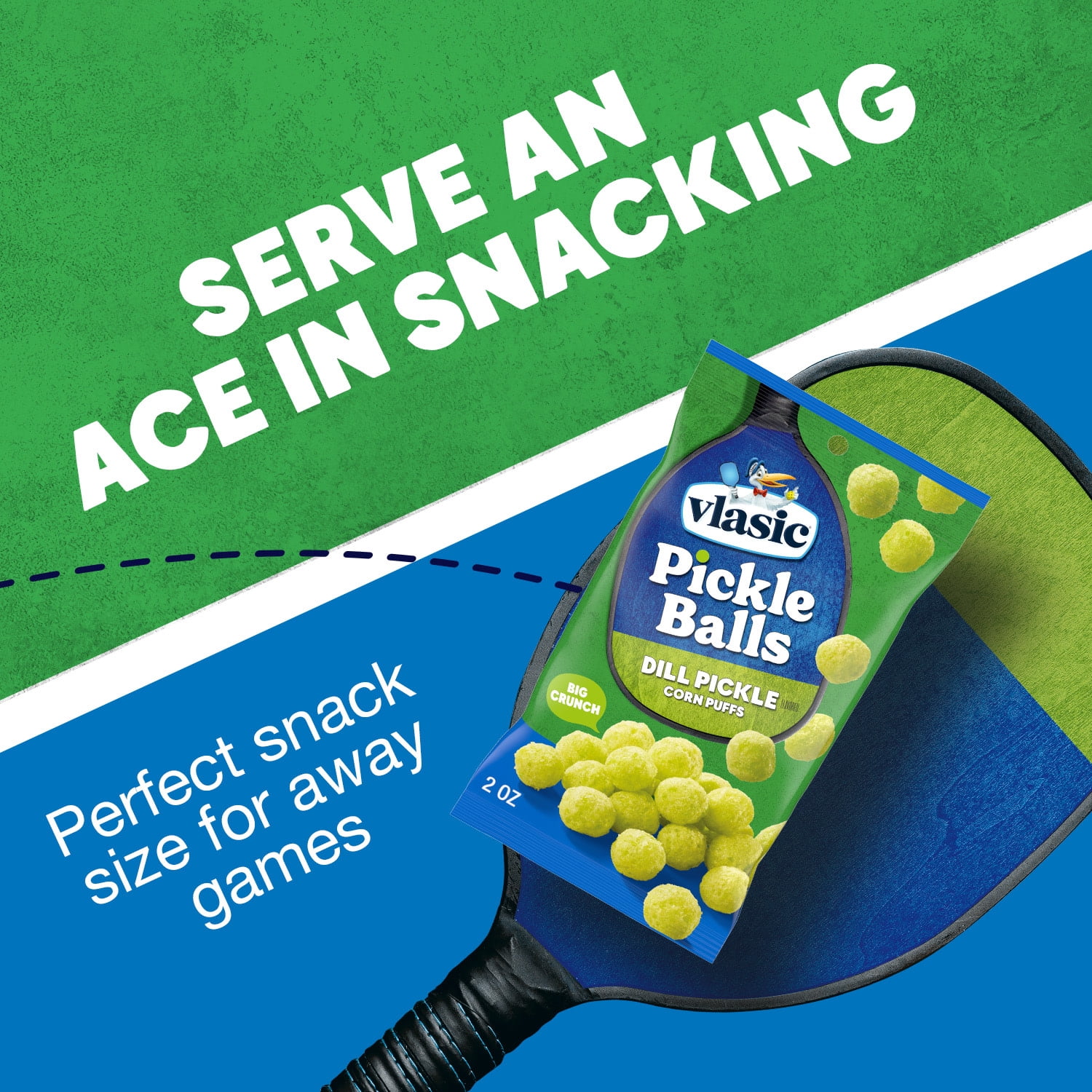 Vlasic Pickle Balls Dill Pickle Flavored Corn Puffs Crunchy Snack (2 oz) 6ibeb