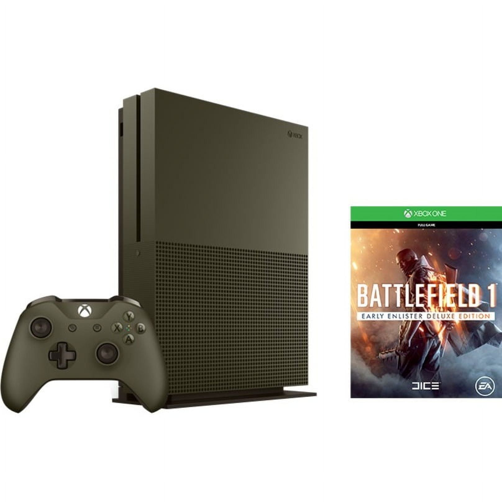 Microsoft Xbox One S Battlefield Edition Video Game Console (Green, 1 TB) 6uyxu
