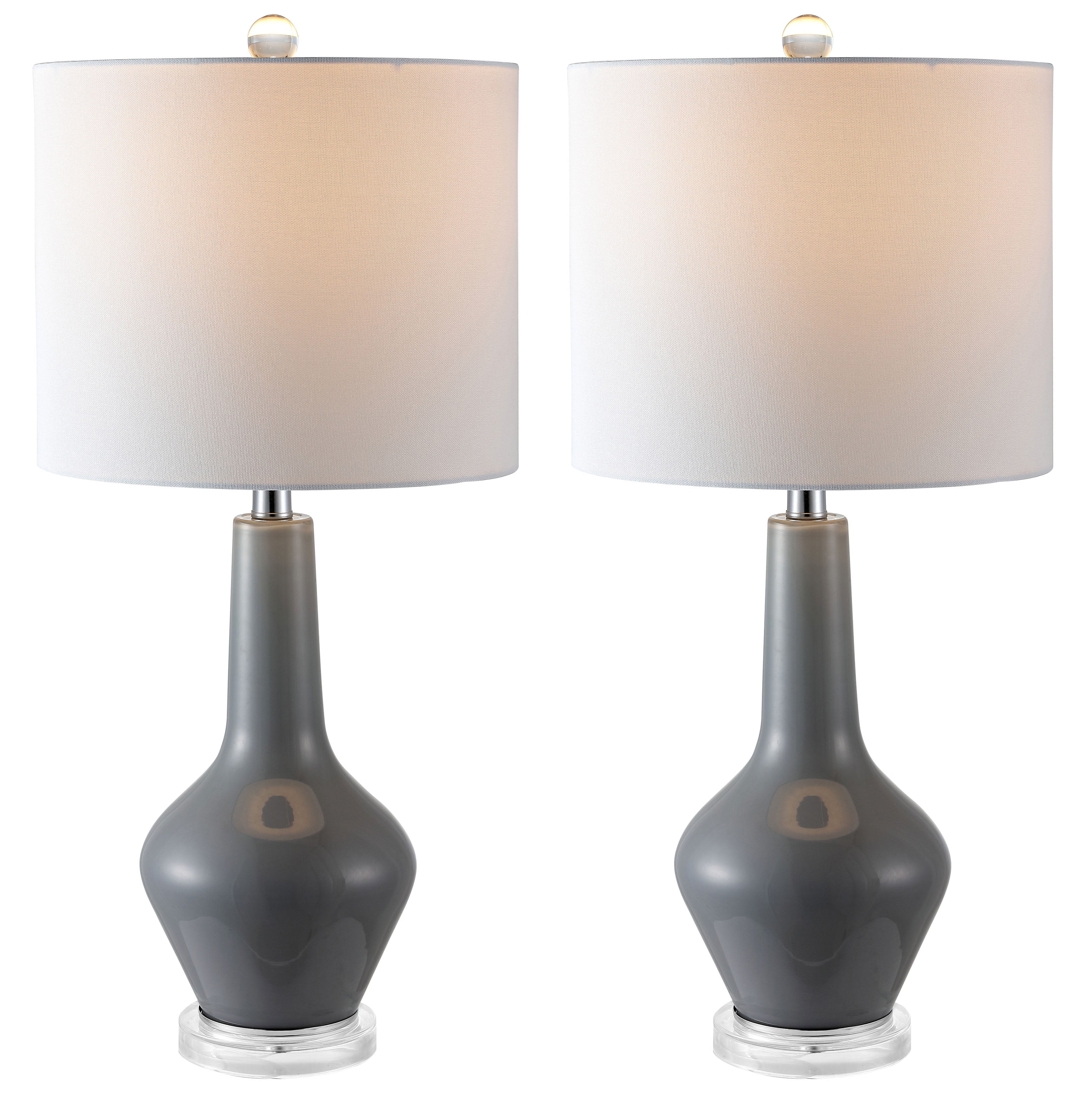 Safavieh Velor Modern Glass Table Lamp with LED Bulb (Smoked Grey, 24 in. H) jfd8i