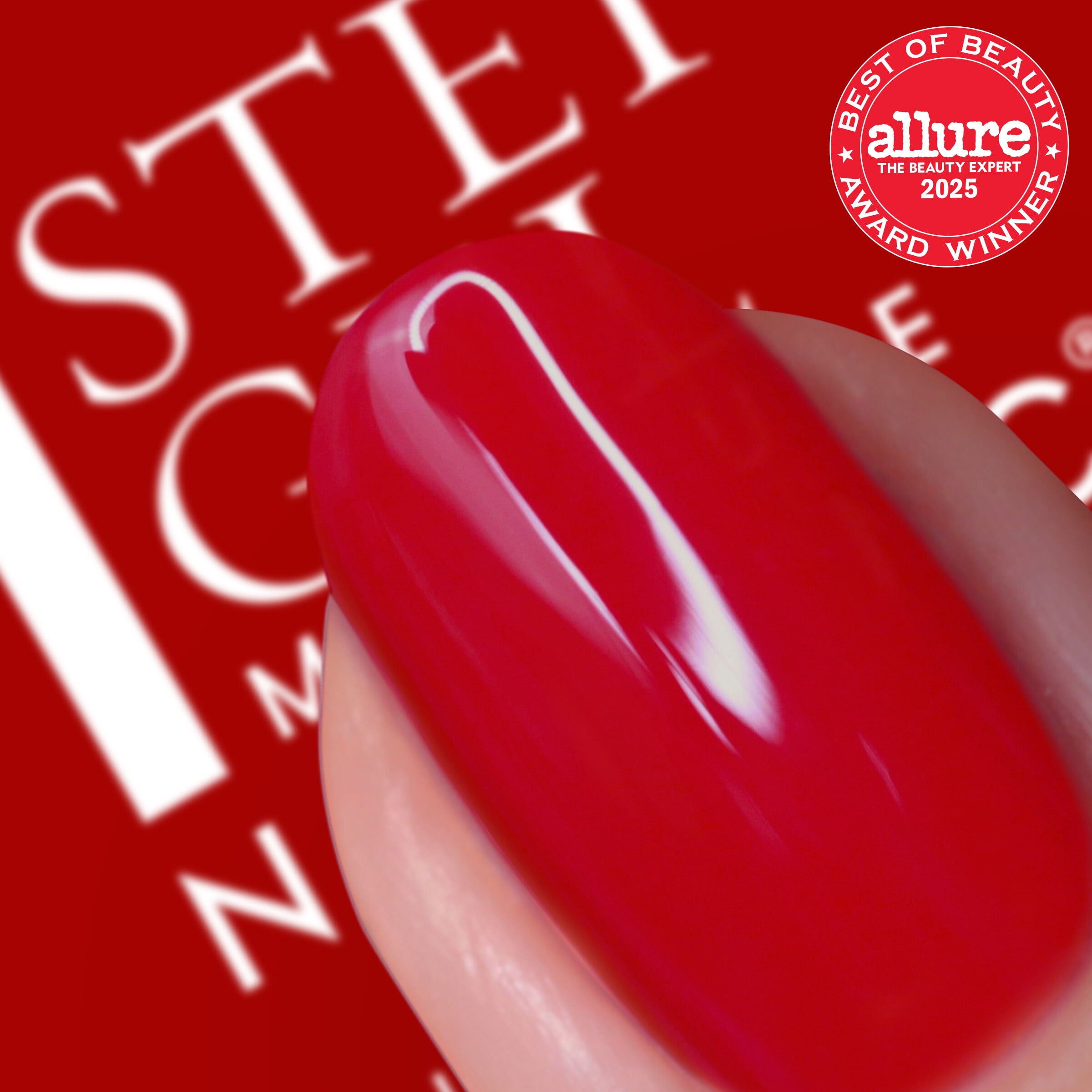Nails Inc It's Topless Gel-Like Nail Polish, 4-in-1 Base Coat & Treatment, Lipstick Red (Kendall, 0.47 oz) x7lcr