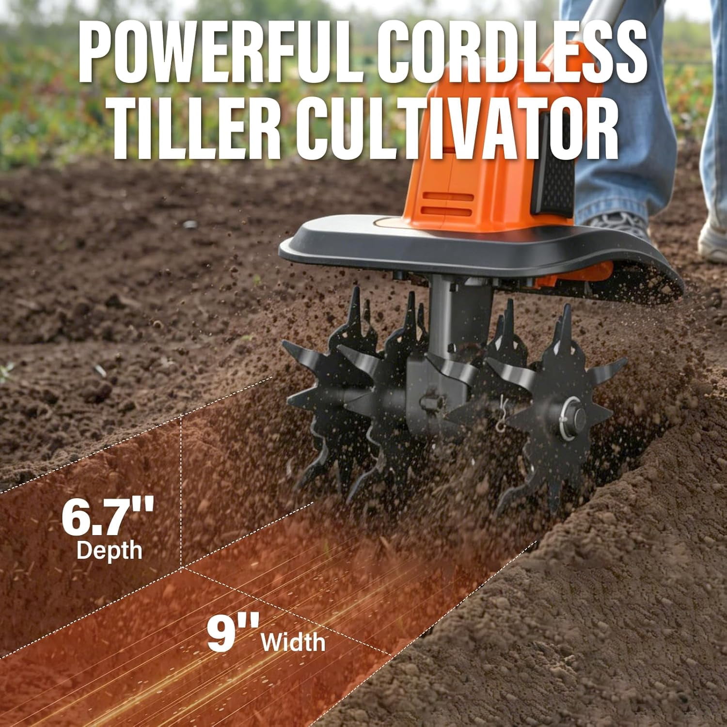 SOYUS Electric Garden Tiller Cultivator, 12 Amp Corded Rototiller with 14 in Cutting Width and Foldable Handle 802s1