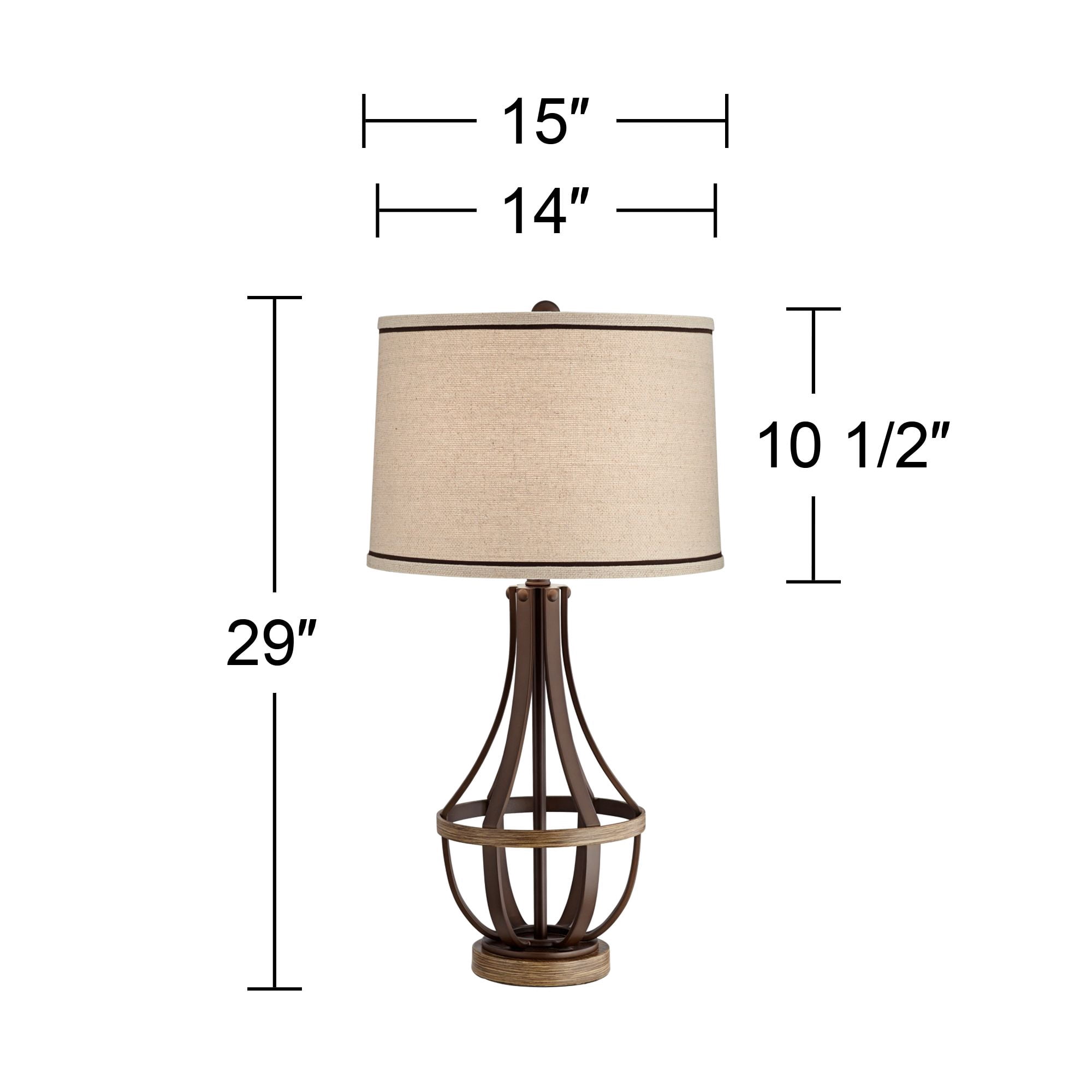 Franklin Iron Works Louanne Industrial Table Lamp (Oil Rubbed Bronze, 29 in) pp92i