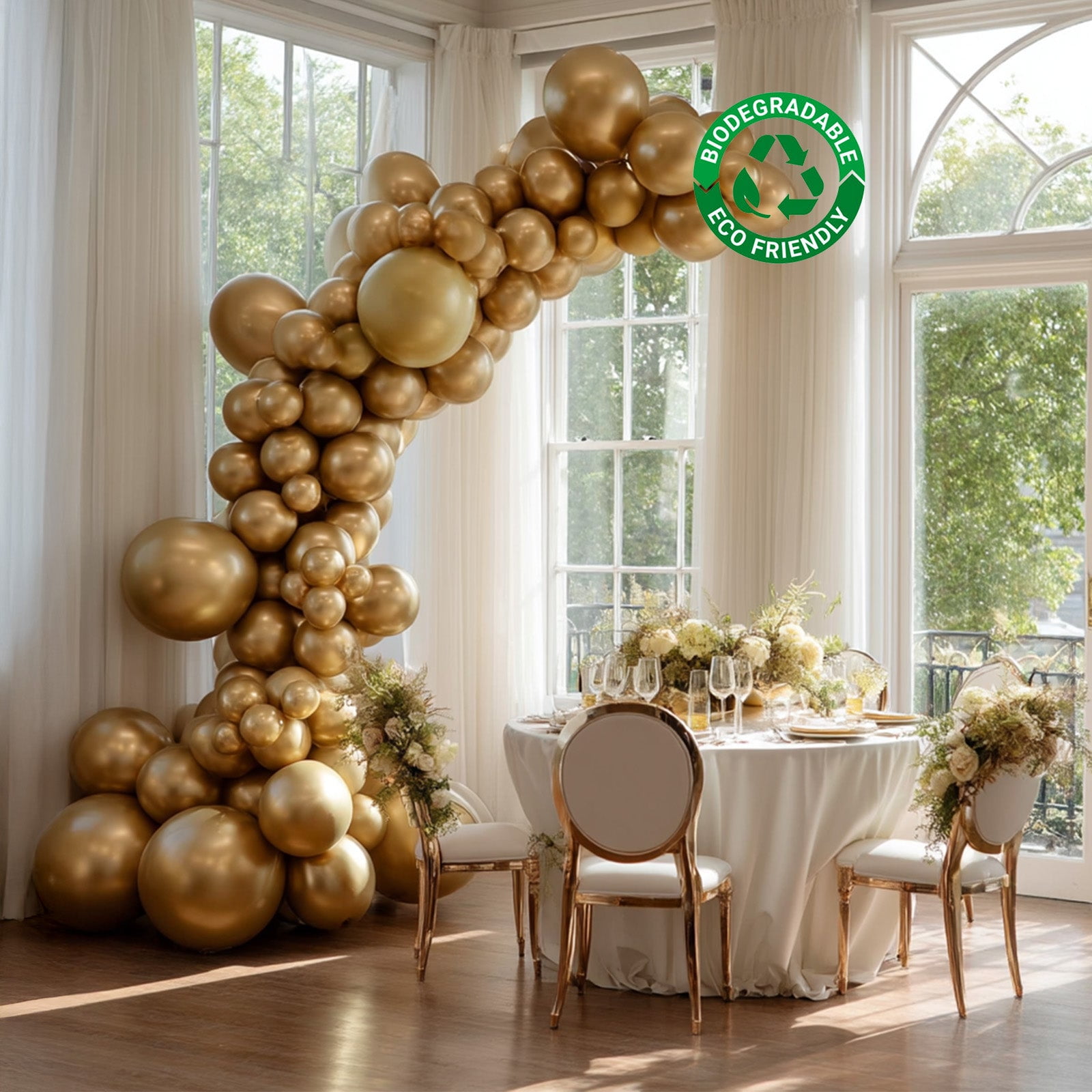 Efavormart Biodegradable Balloon Arch Kit (Gold, 110 Count) edy4i