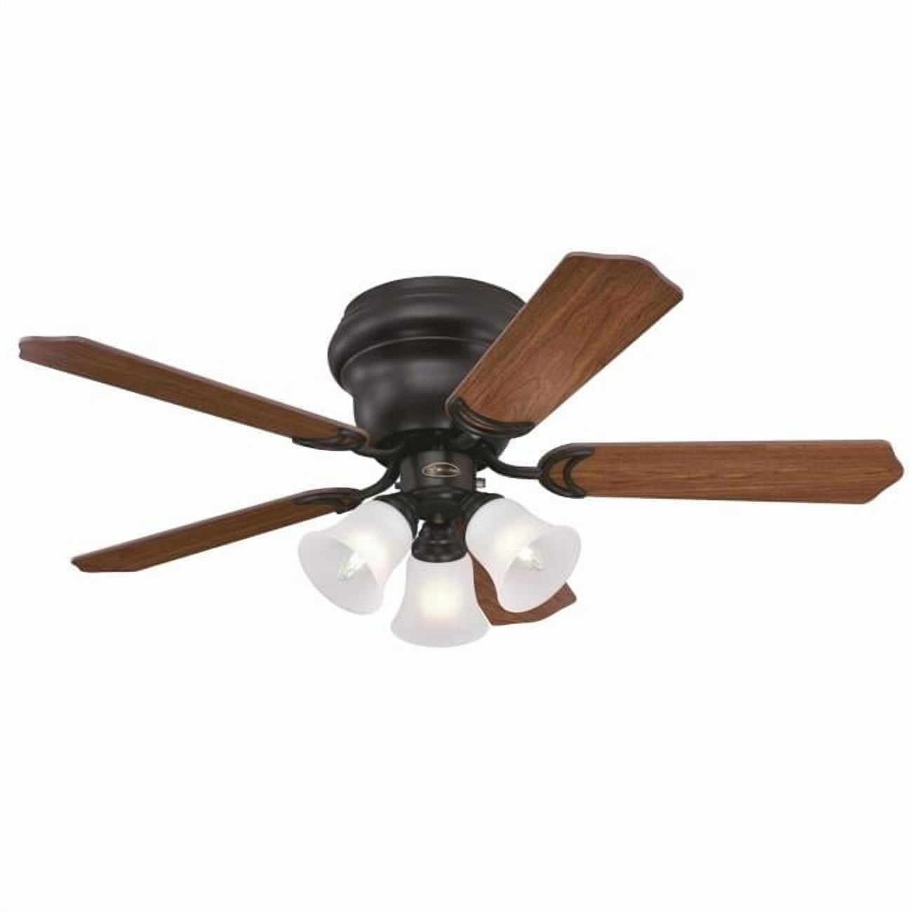 Westinghouse Contempra Trio 42 in. Ceiling Fan with Light, Oil Rubbed Bronze Finish, Reversible Blades (Dark Cherry/Walnut) 6xyto