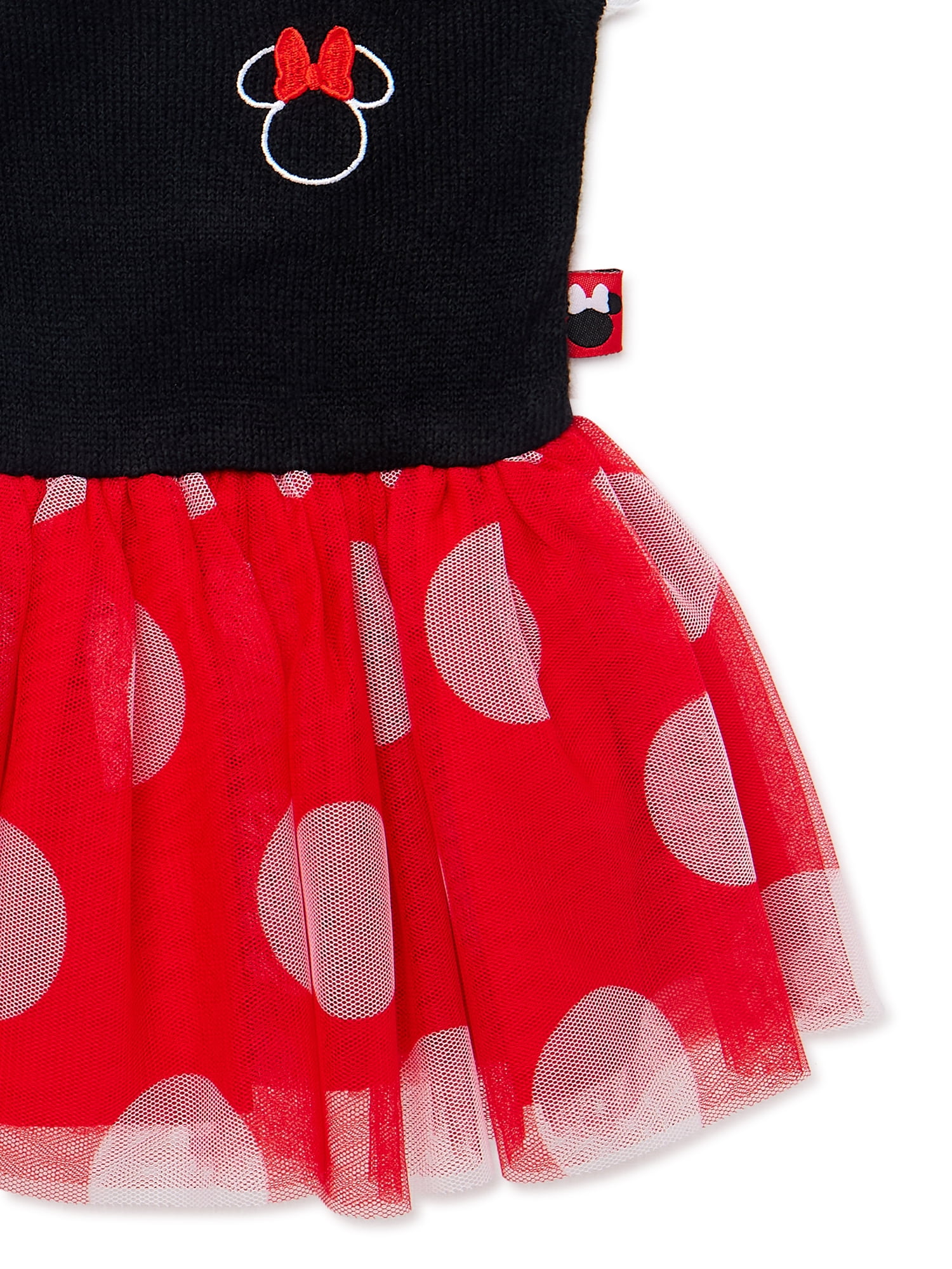 Minnie Mouse Baby Girl Cosplay Dress Embroidered Knit Outfit (Red, 0-3 Months) 14kqt