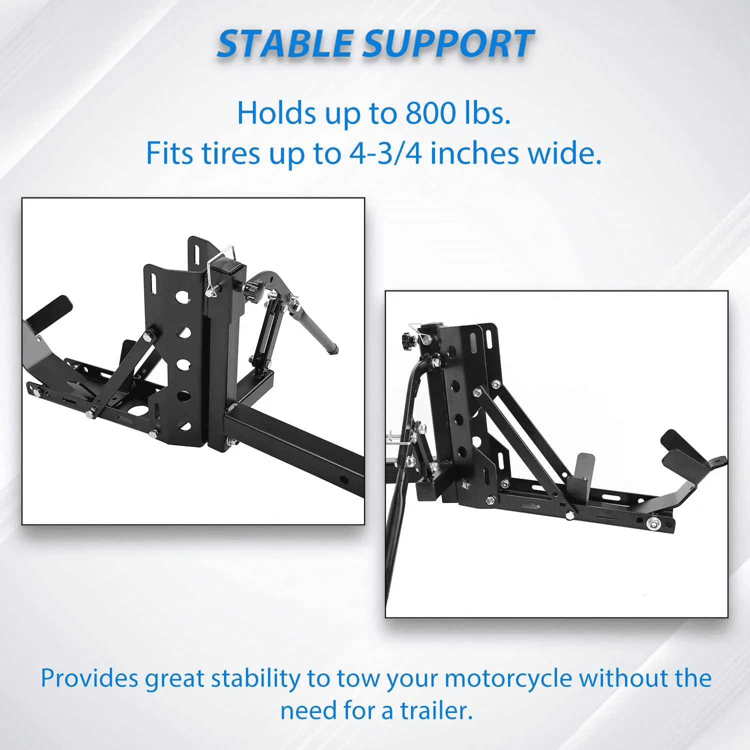 Kojem Motorcycle Trailer Hitch Carrier Tow Dolly Hauler Mount Rack (Glossy Black, 800 lb Capacity) j01oe