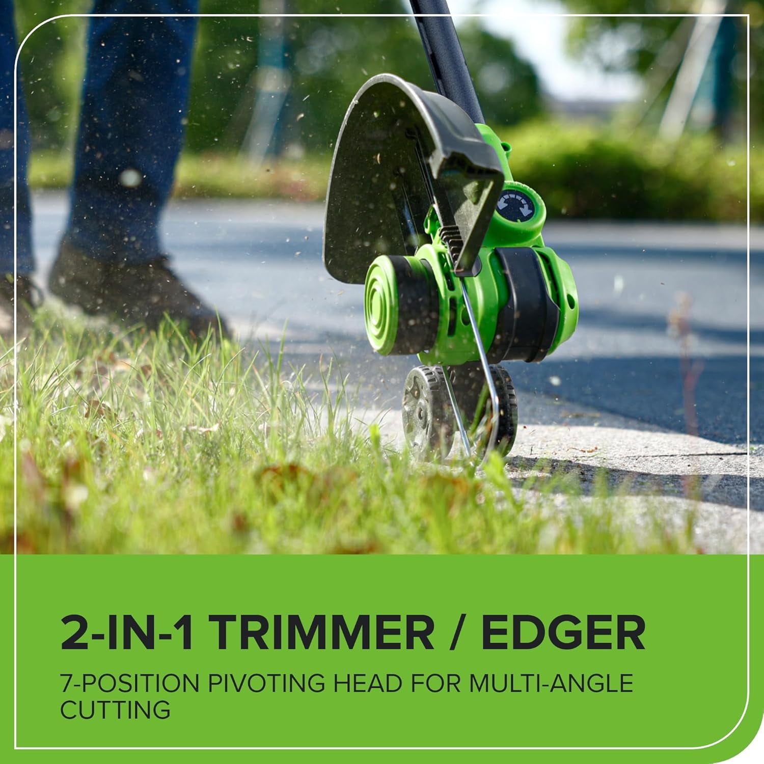 Greenworks 24V Cordless String Trimmer and Edger (Green, 12 in) rhtfp