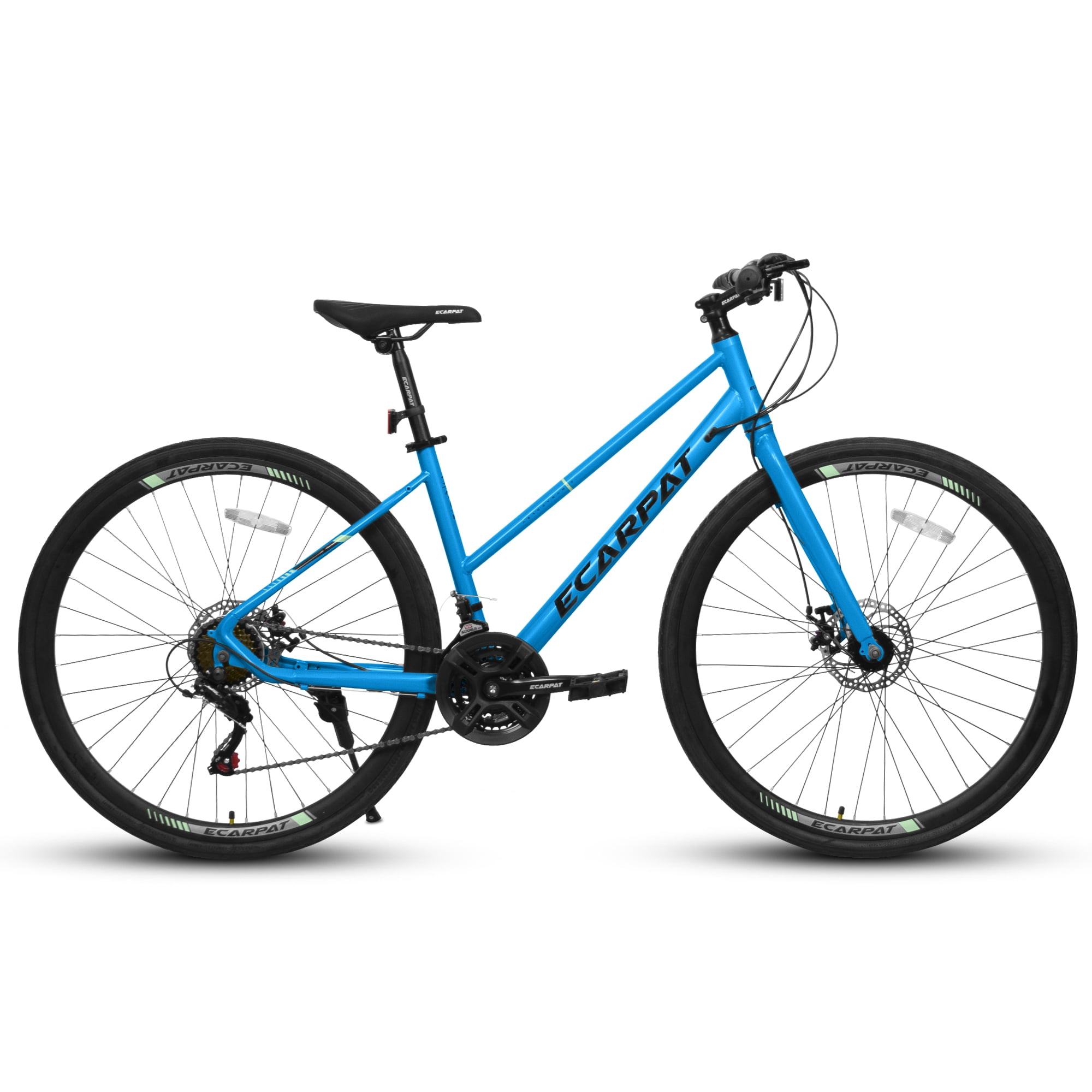 Coowa 700C Road Bike, 21-Speed Commuter Bicycle with Disc Brakes and Steel Frame (Black and Blue, 700 in) m2n4w
