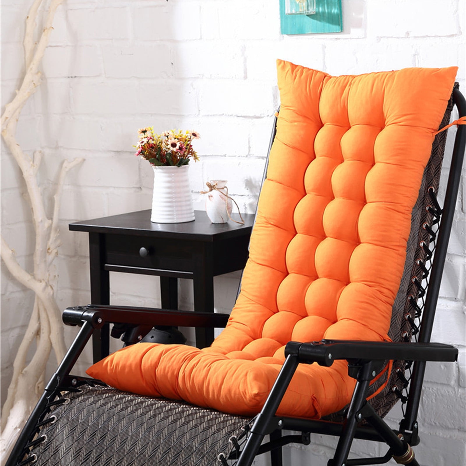 Zenithome Thickened Tufted Floor Seat Cushion for Living Room and Meditation (Orange, 43.3 in) tdtra