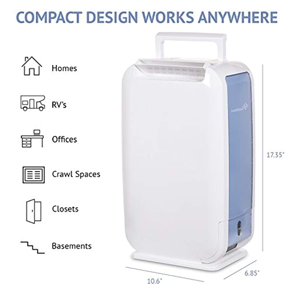 IVATION 13-Pint Desiccant Dehumidifier, Compact & Quiet Air Moisture Remover (White, 13 Pint) yvkti - Image 2