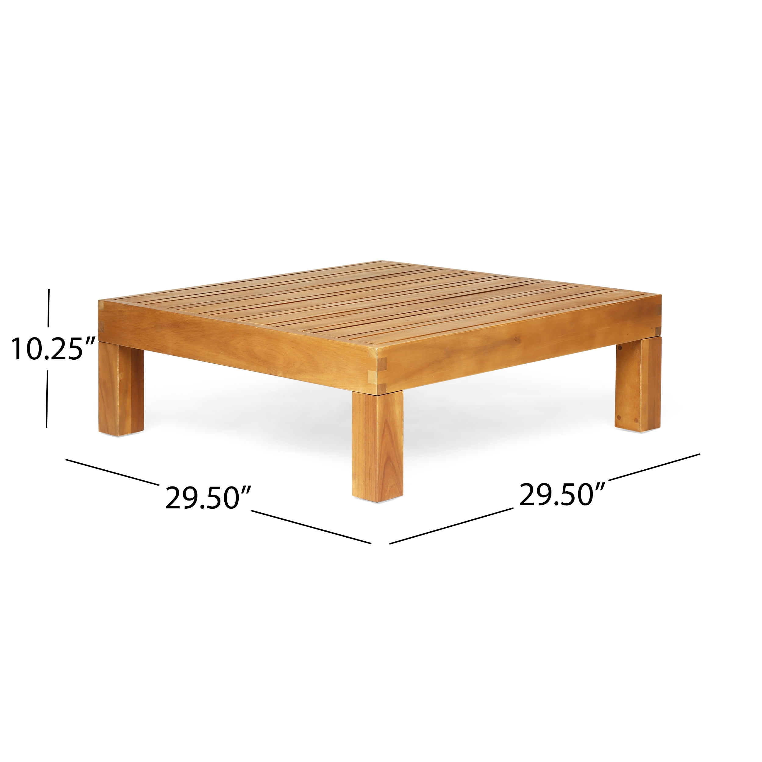 Noble House Frankie Outdoor 8-Seater Acacia Wood Sofa and Club Chair Set (Teak and Beige, 9-Piece Set) swd84