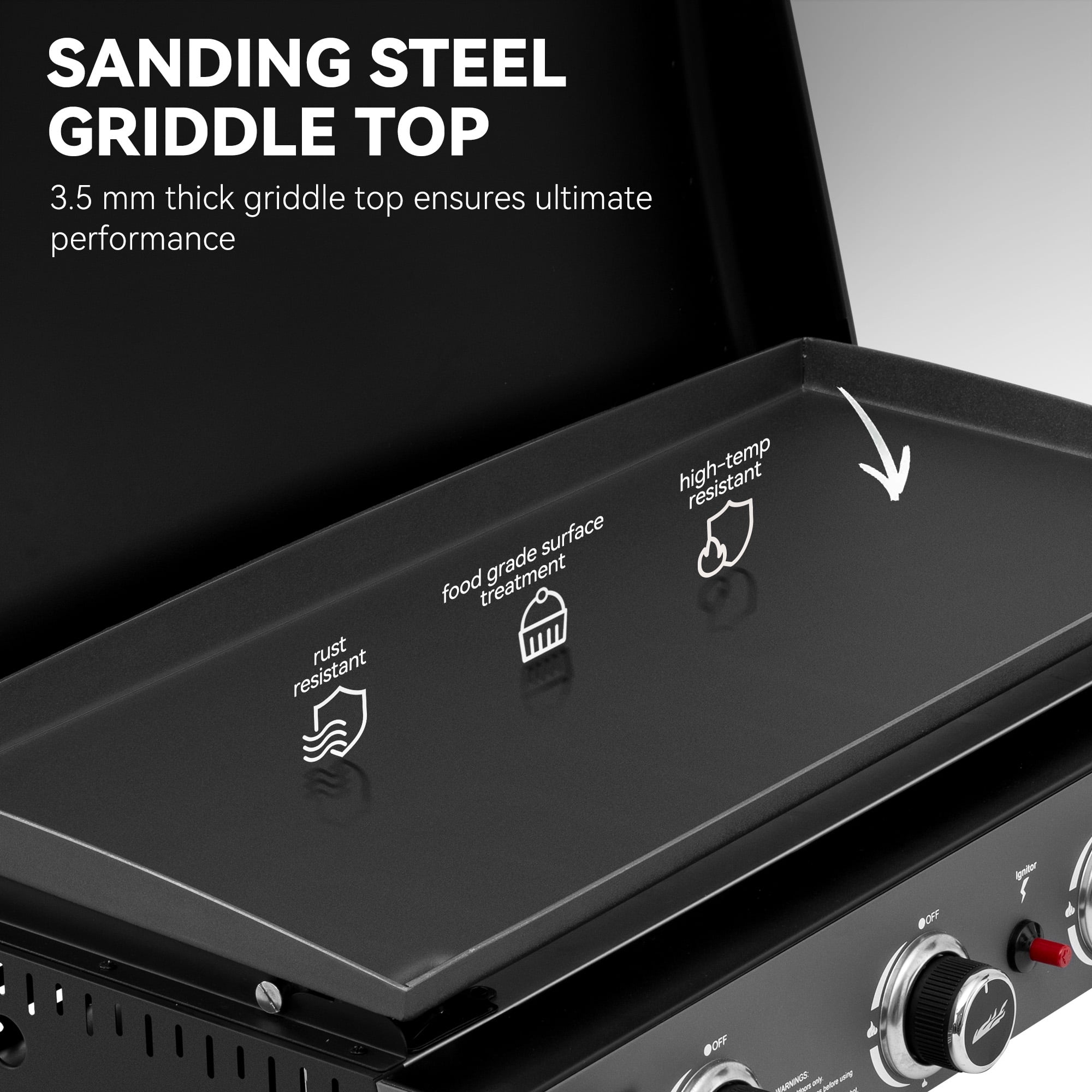 Royal Gourmet PD4001 30-Inch 4-Burner Gas Griddle with Hood and Removable Cart (Black, 389 sq. in.) mubu0