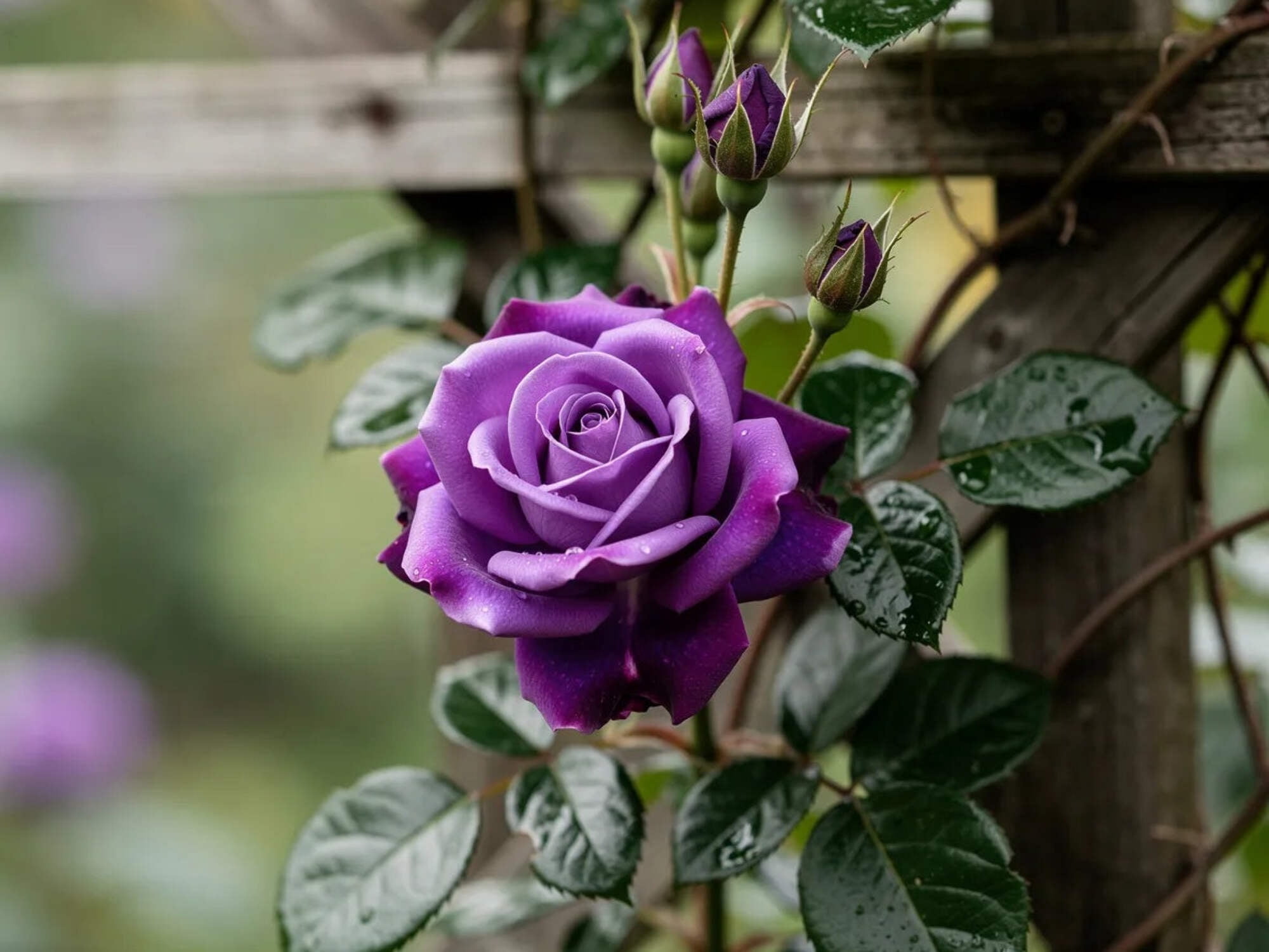Seedville USA Purple Climbing Rose Flower Seeds (Fragrant Rosa Bush Vine, 5 Seeds) e0320