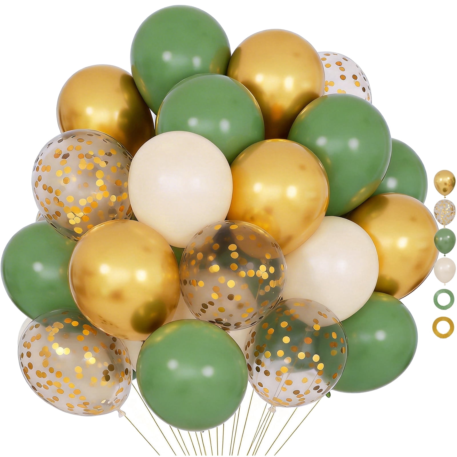 Qiameng Sage Green and Gold Balloon Arch Kit for Party Decorations (92 Pieces, 12 in) 8xlyt