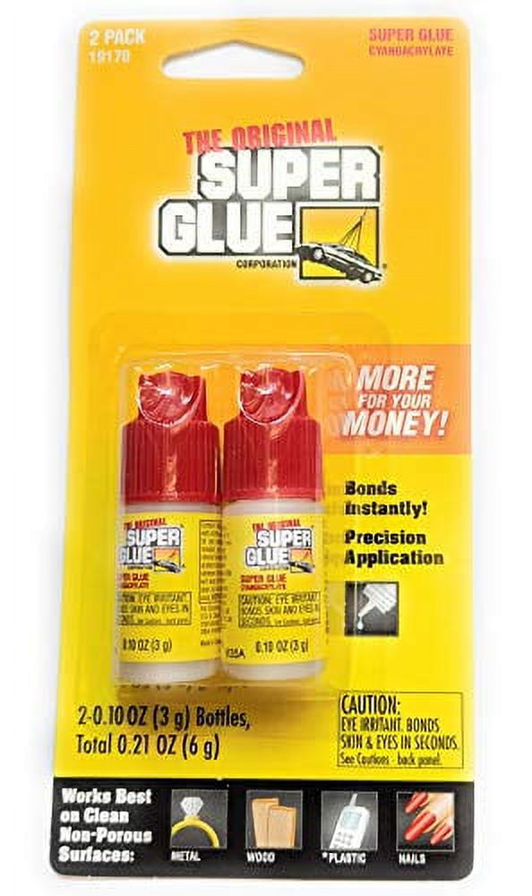 The Original Super Glue Adhesive for Arts and Crafts, Fast-Drying Clear Bond (Clear, 0.2 oz, 2 Pack) 3ugqp