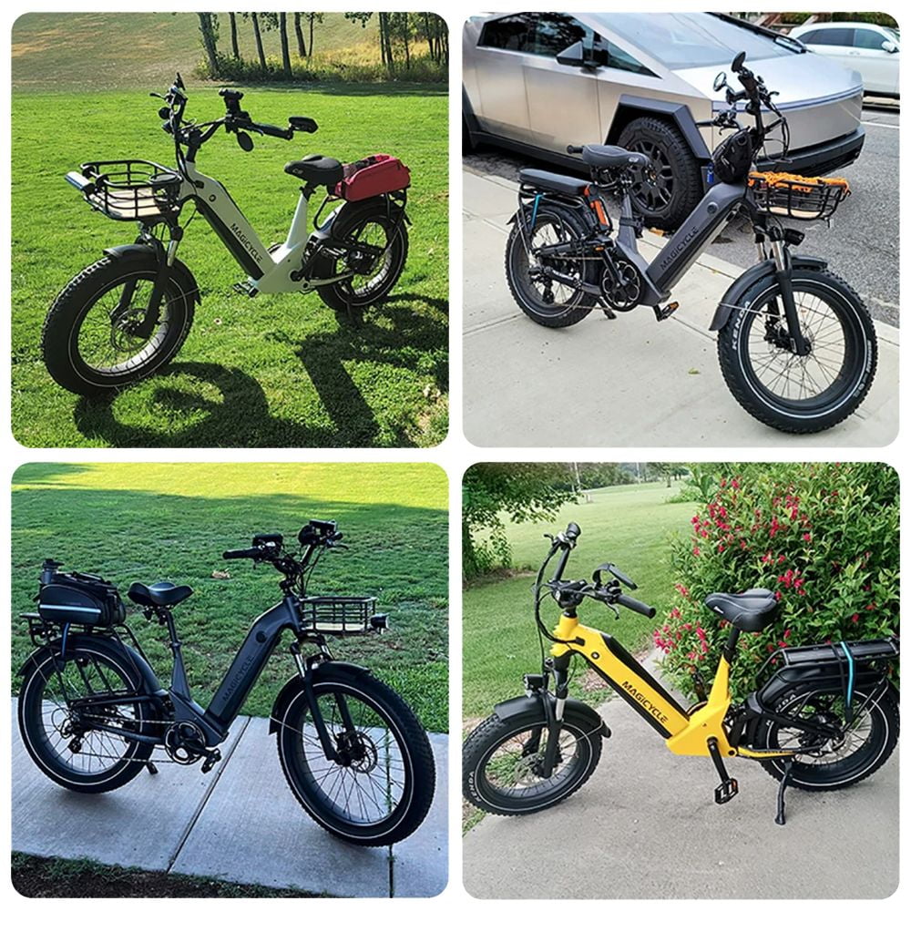 Magicycle Deer 2.0 Electric Bike, 1000W Motor, 52V 20Ah Battery, Full Suspension Fat Tire Ebike (Blue, 20 in) vr4l4