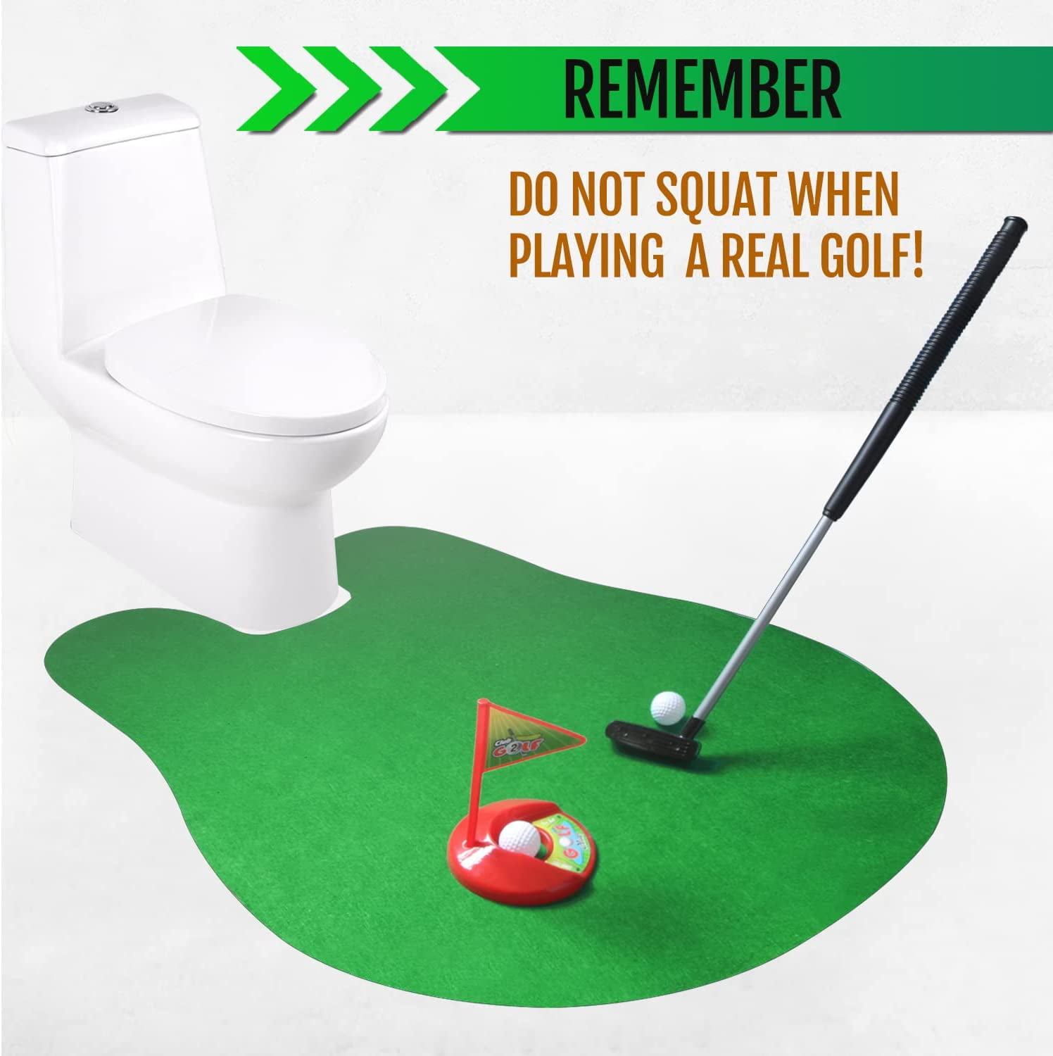 Novelty Place Mini Golf Game Set for Bathroom and Office (Green, 15-25 in Putter) r2v2w