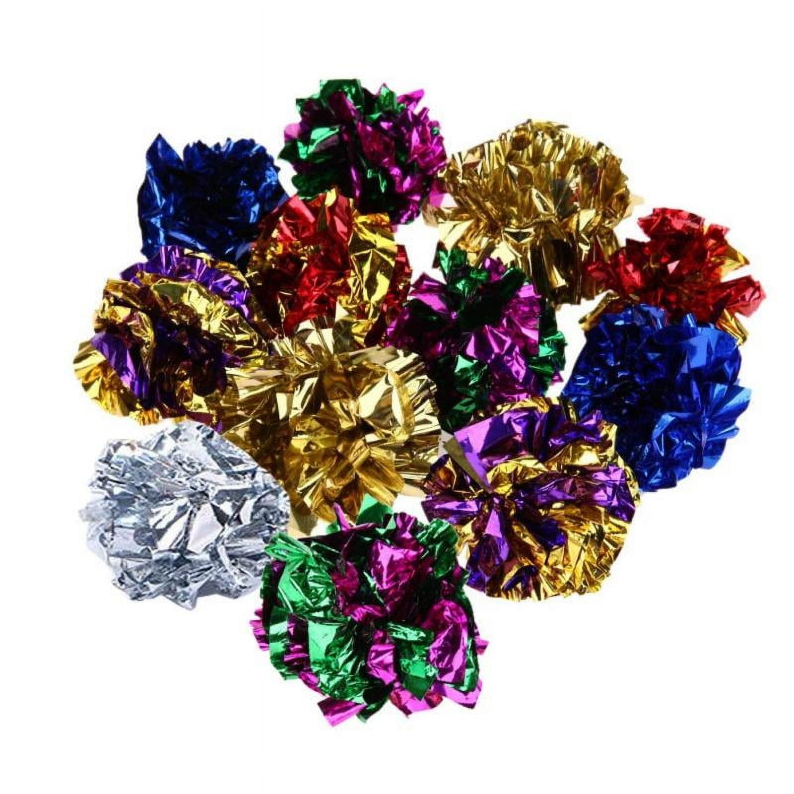 Popvcly Interactive Crinkle Foil Balls for Cats, Pet Sound Toys for Exercise and Play (Multi-color, 12 Pack) m8ggk