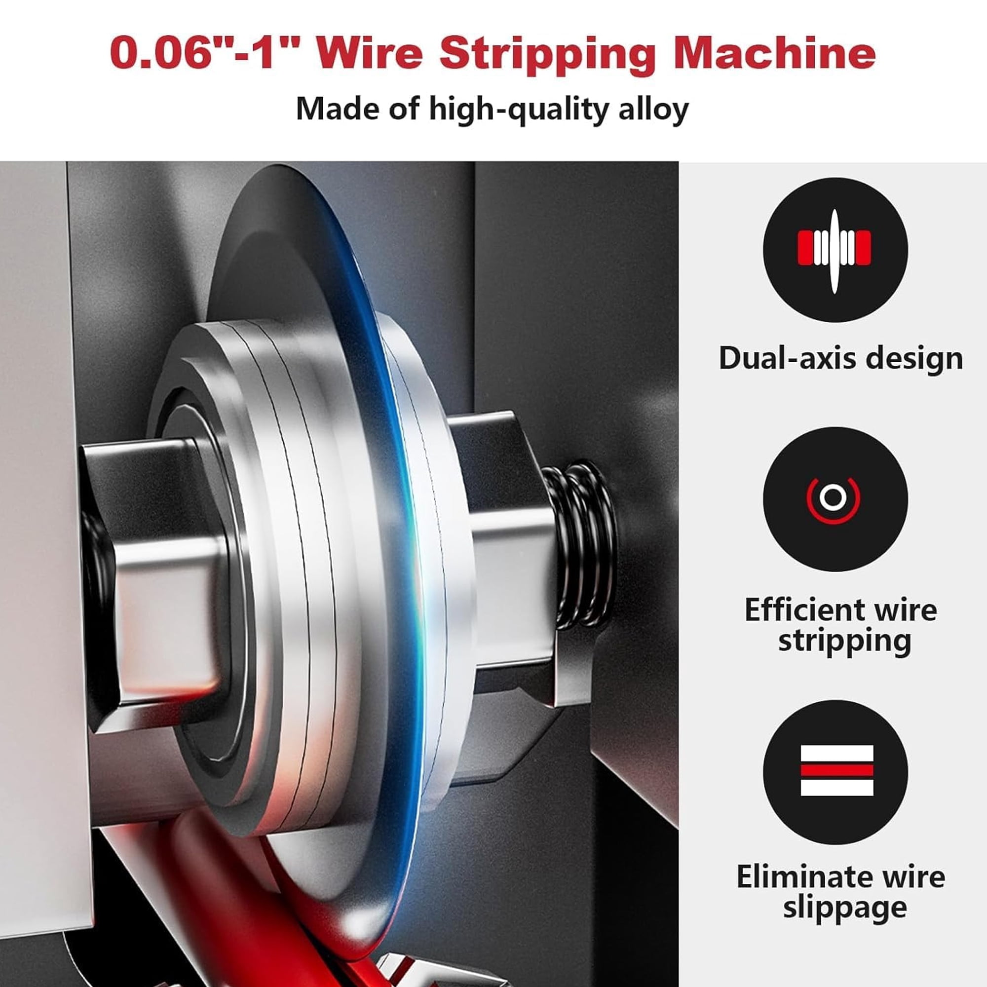 JAMCORAX Manual Wire Stripping Machine, Drill Powered Copper Cable Peeler Tool (0.06 in to 1 in) du764