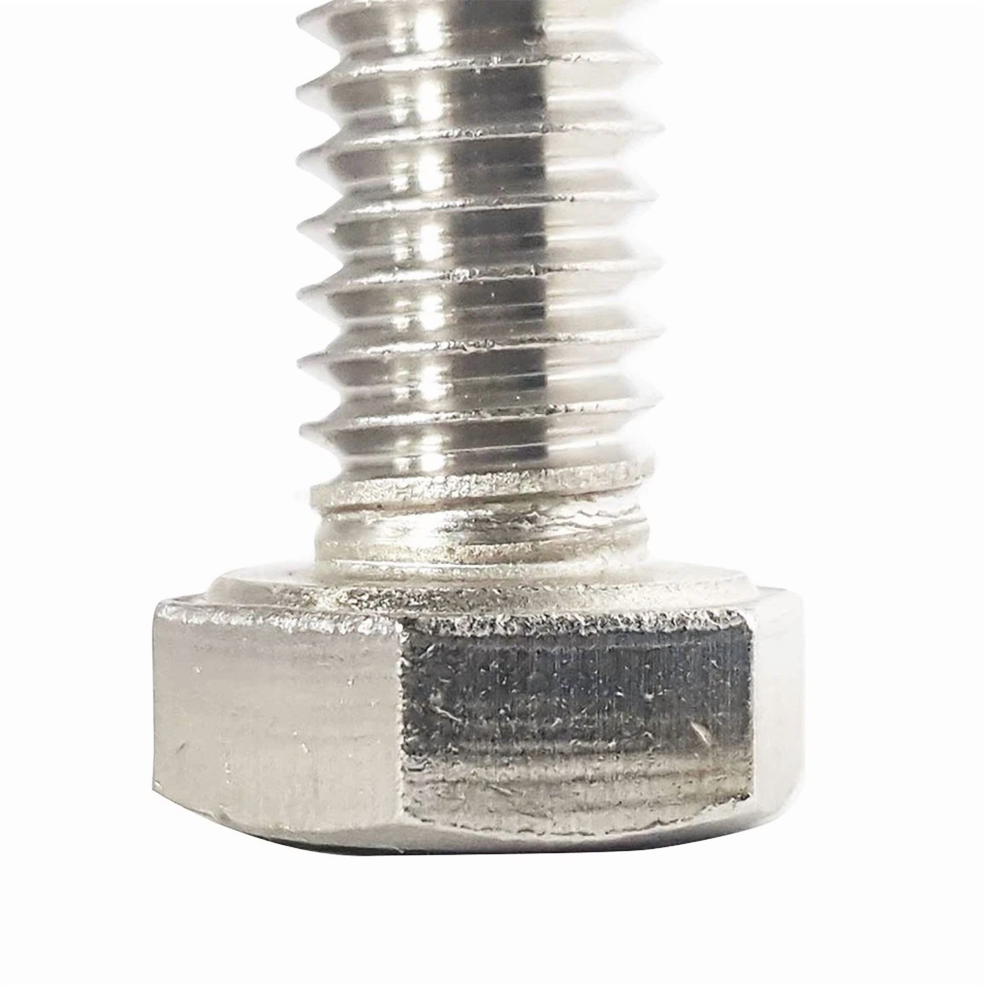 FLINT 1/4-20 x 1/2 in Hex Head Bolts, Stainless Steel, Fully Threaded (50 Pack) nniwa
