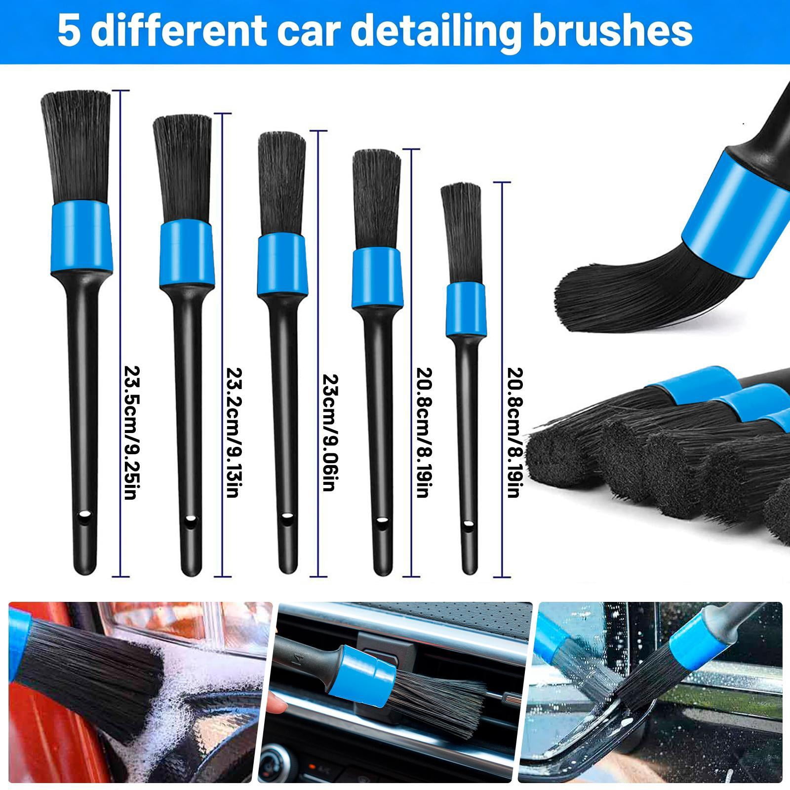 STORGENER 30-Piece Car Detailing Kit, Professional Auto Cleaning Brush Set for Interior and Exterior (Blue, 30-Piece Set) 8t3og