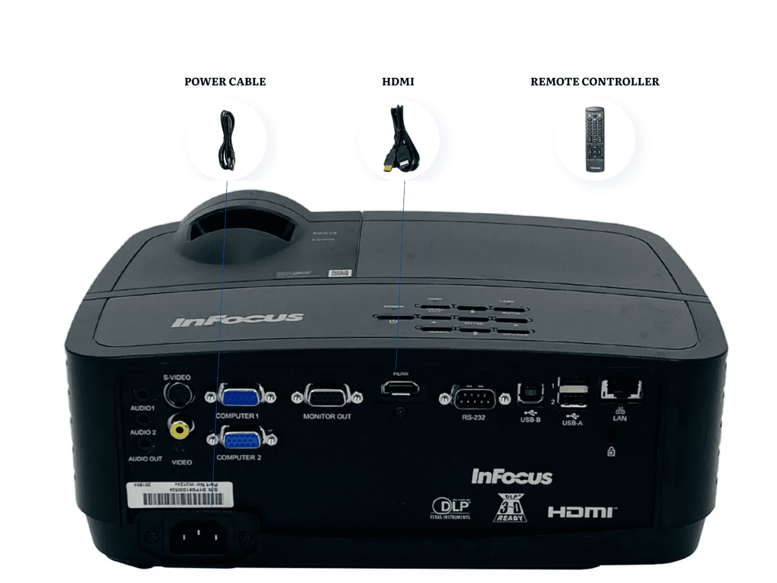 InFocus IN2124x DLP Projector 4200 ANSI Lumens Full HD 3D Home Theater (Black, 30-300 in) ysck7