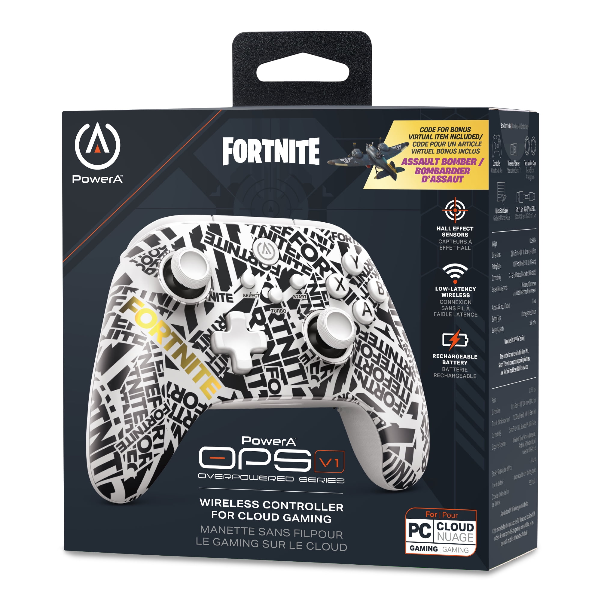 PowerA OPS v1 Wireless Controller for Cloud Gaming Fortnite Edition (Black, 1 Count) e2t59