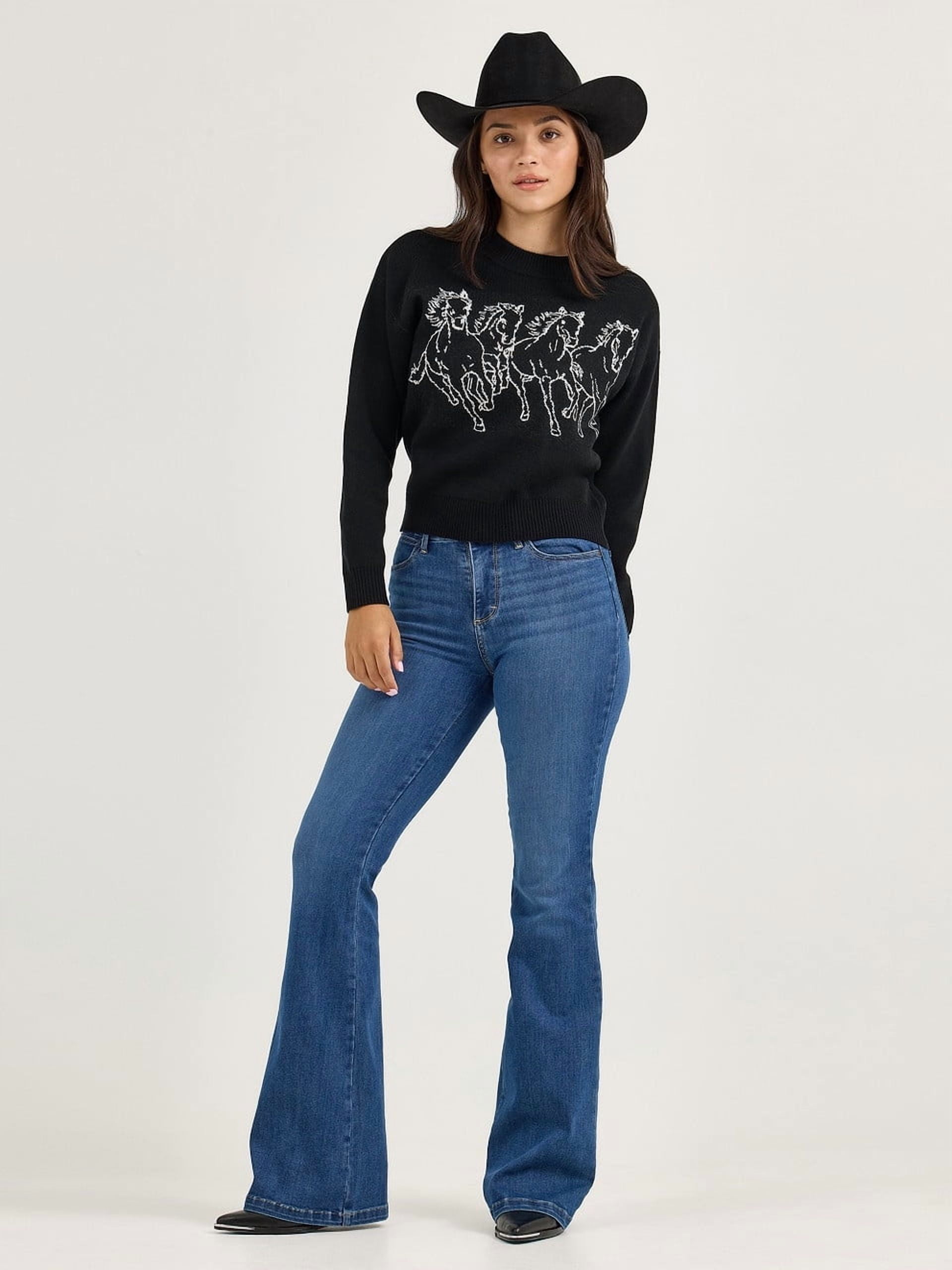Wrangler Bespoke High Rise Elsie Flare Jeans (Brown, Women's) omfih