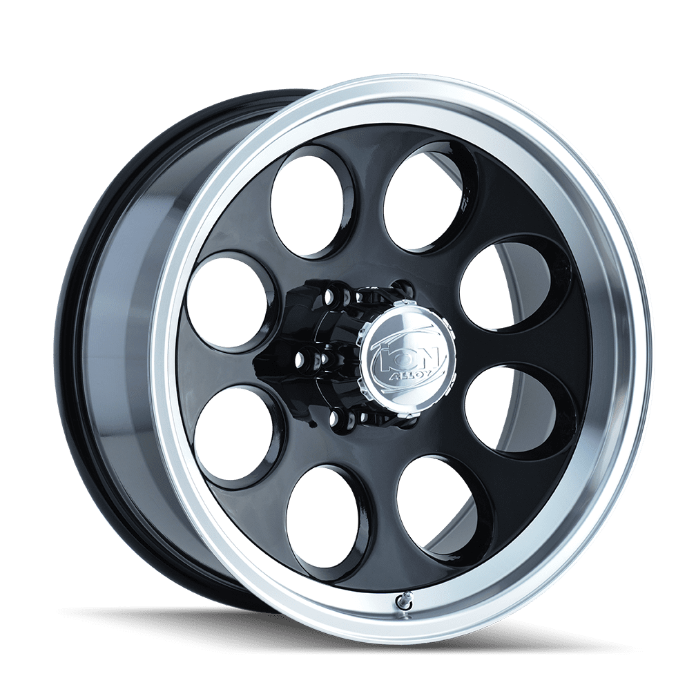 Ion 171 Alloy Wheel 16x8 in 8x6.5 Bolt Pattern (-5mm Offset, Black/Machined) p4gyf