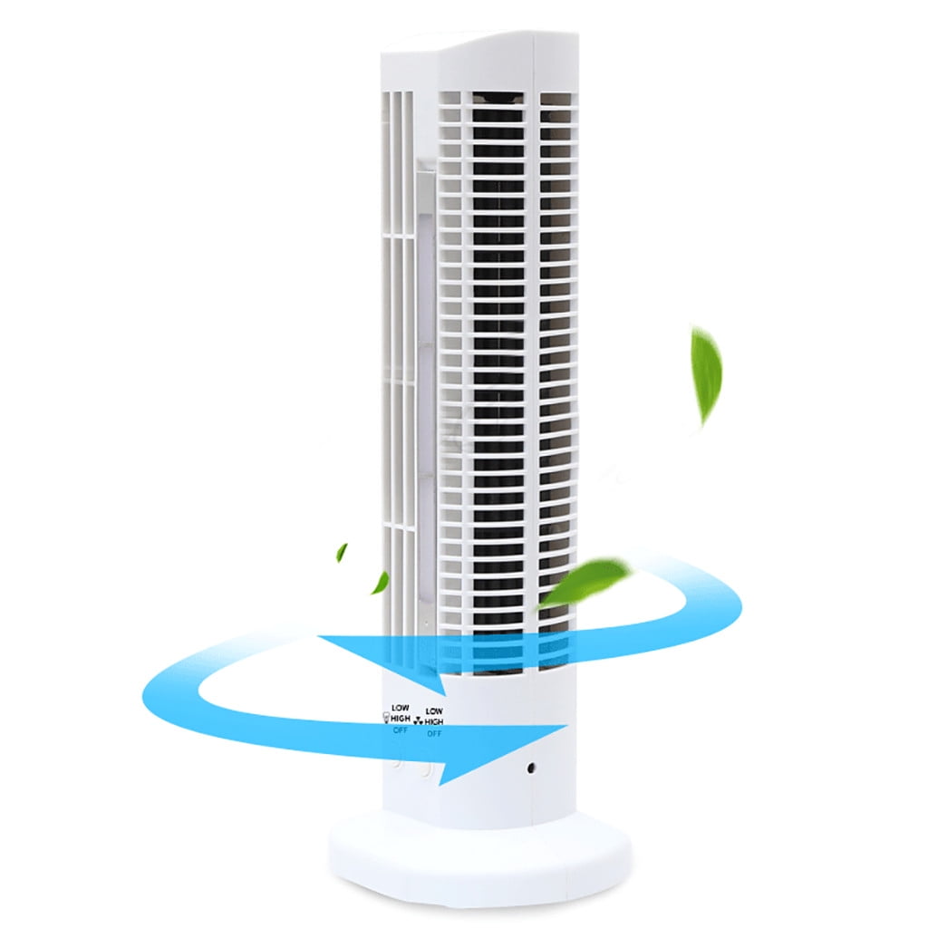 RnemiTe-amo Bladeless Tower Fan with LED Light (White, 12 in) 5sd42