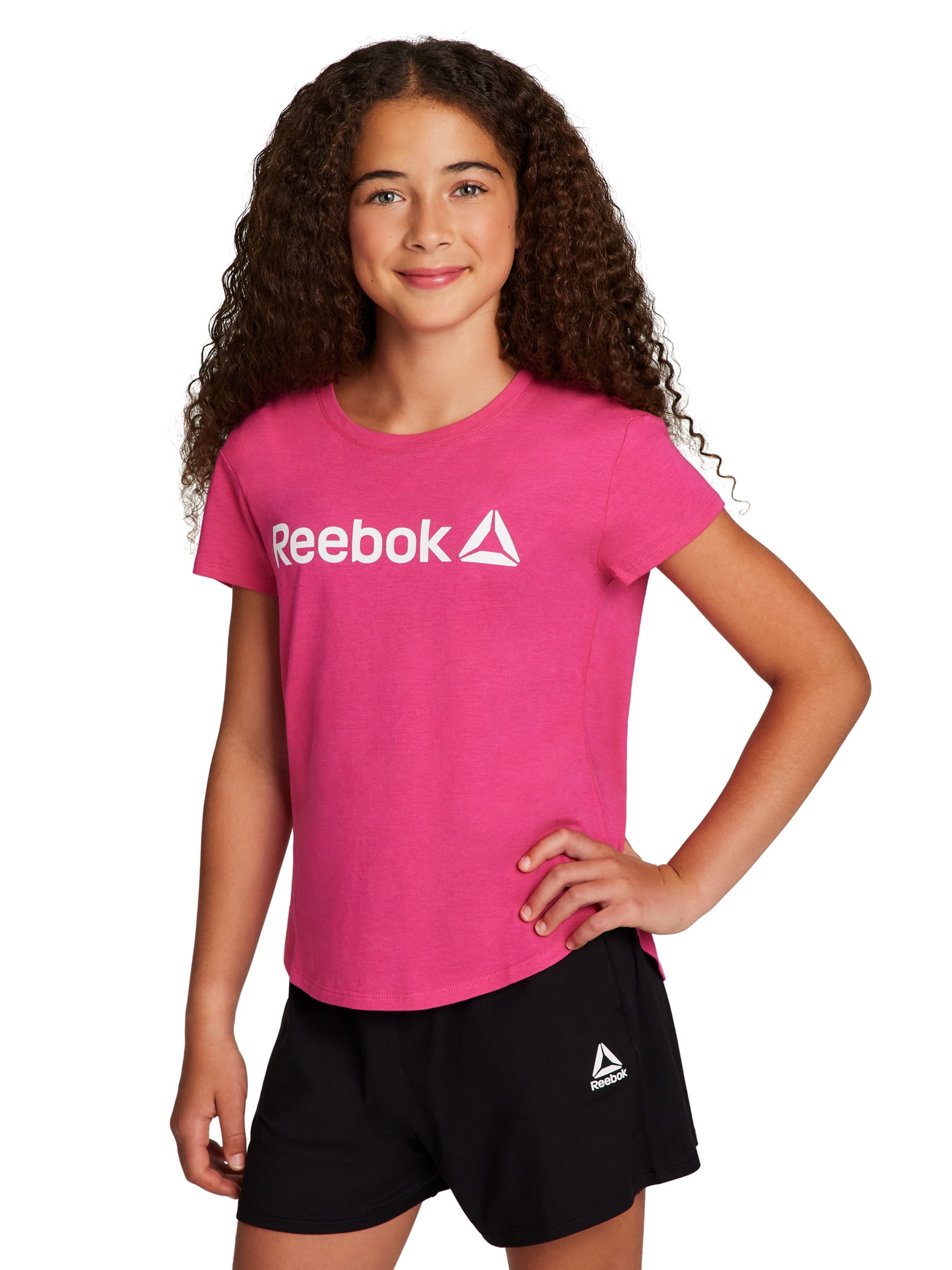 Reebok Girl’s Athletic Identity Short Sleeve T-Shirt (Black, Size S, 2-Pack) ldlvv