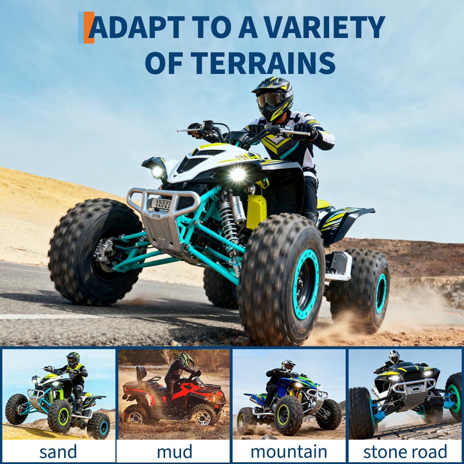 GARVEE ATV UTV Tires 4-Pack All-Terrain Deep Tread (25x8-12 & 25x10-12, 6PR) bqde8