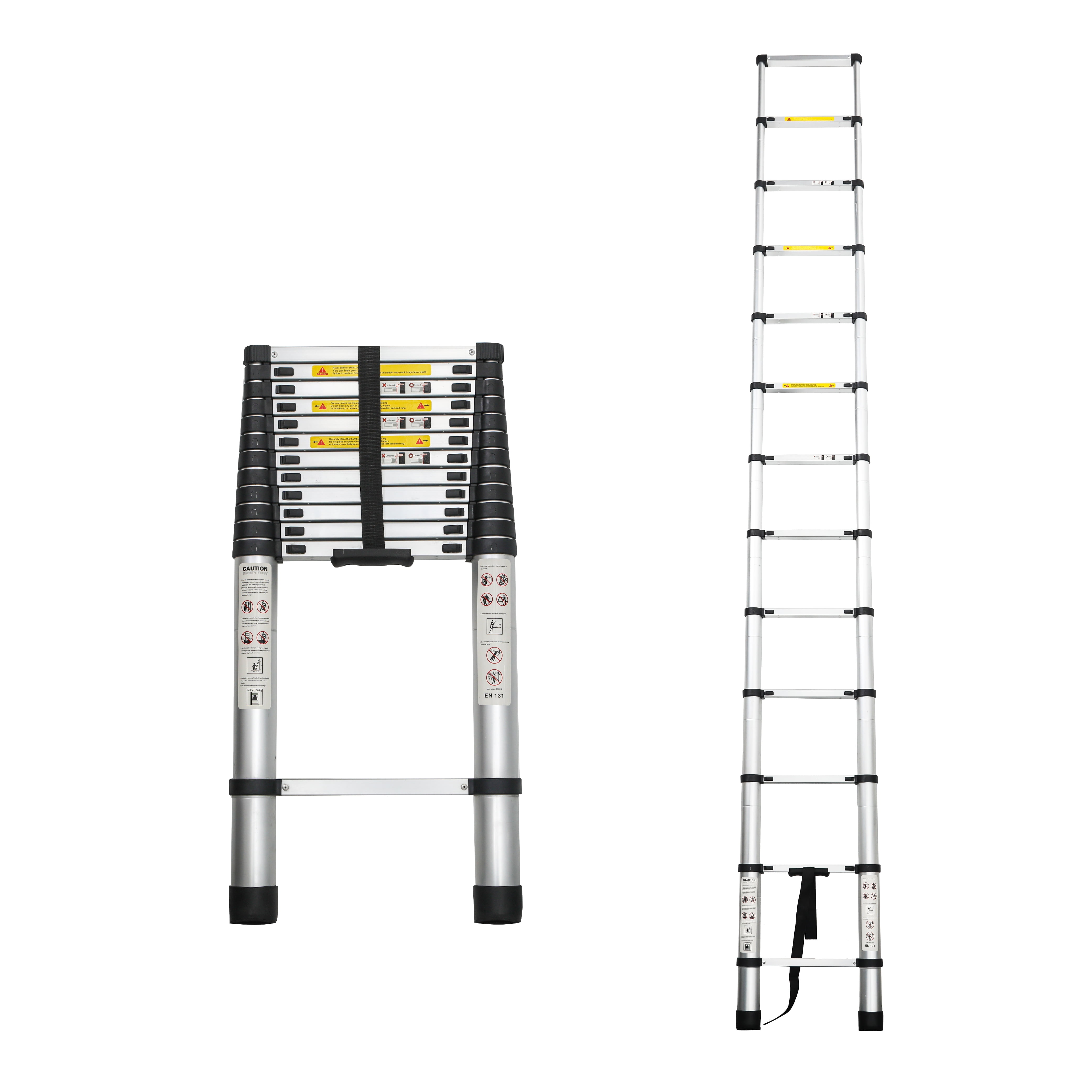 Juuar Telescoping Ladder, Aluminum Extension Ladder for Home and RV (Black, 12.5 ft) nzmw6