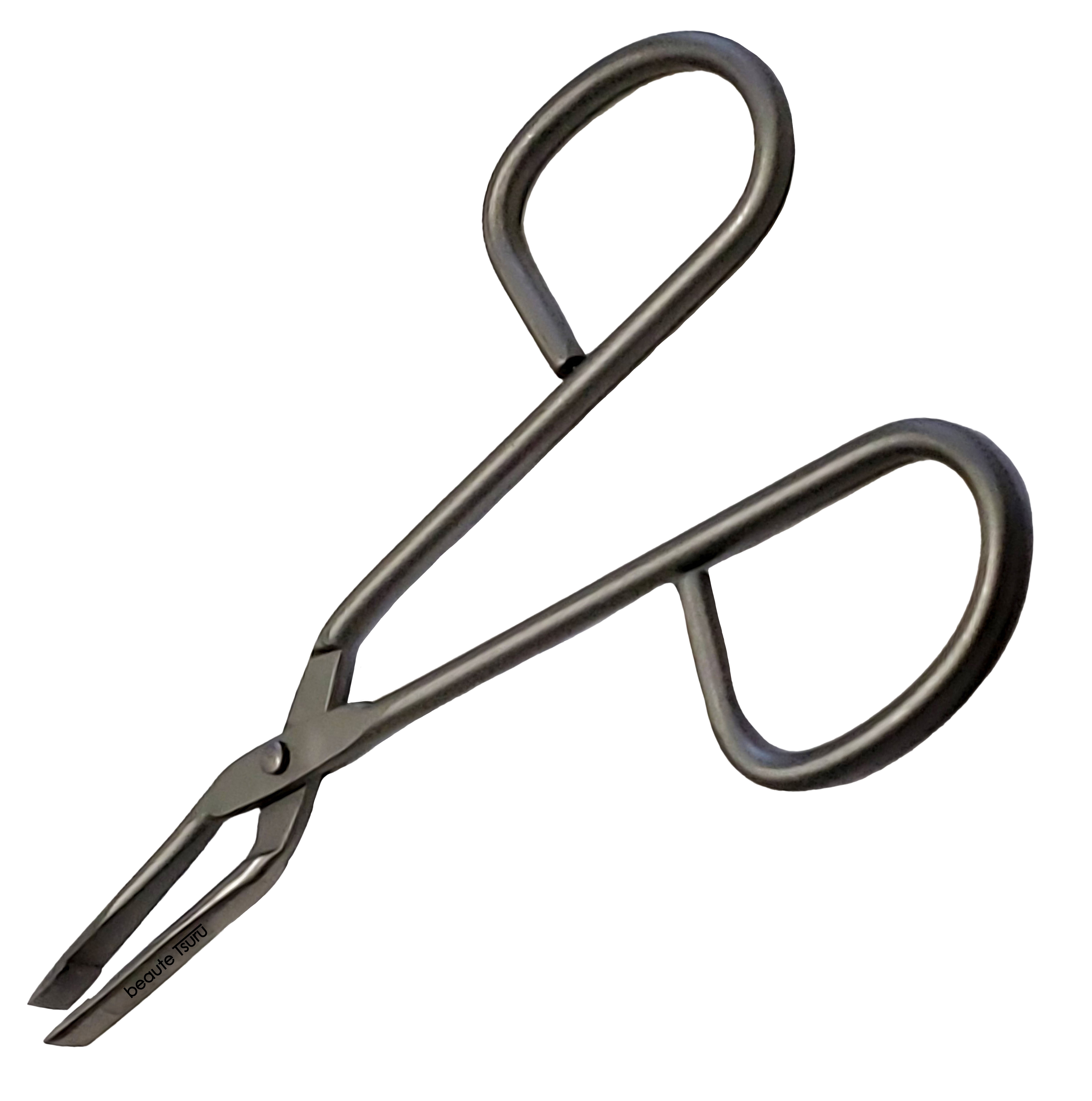 beaute Tsuru Professional Scissor Handle Tweezer for Eyebrow Shaping and Hair Removal (Silver, 4 in) za5fh