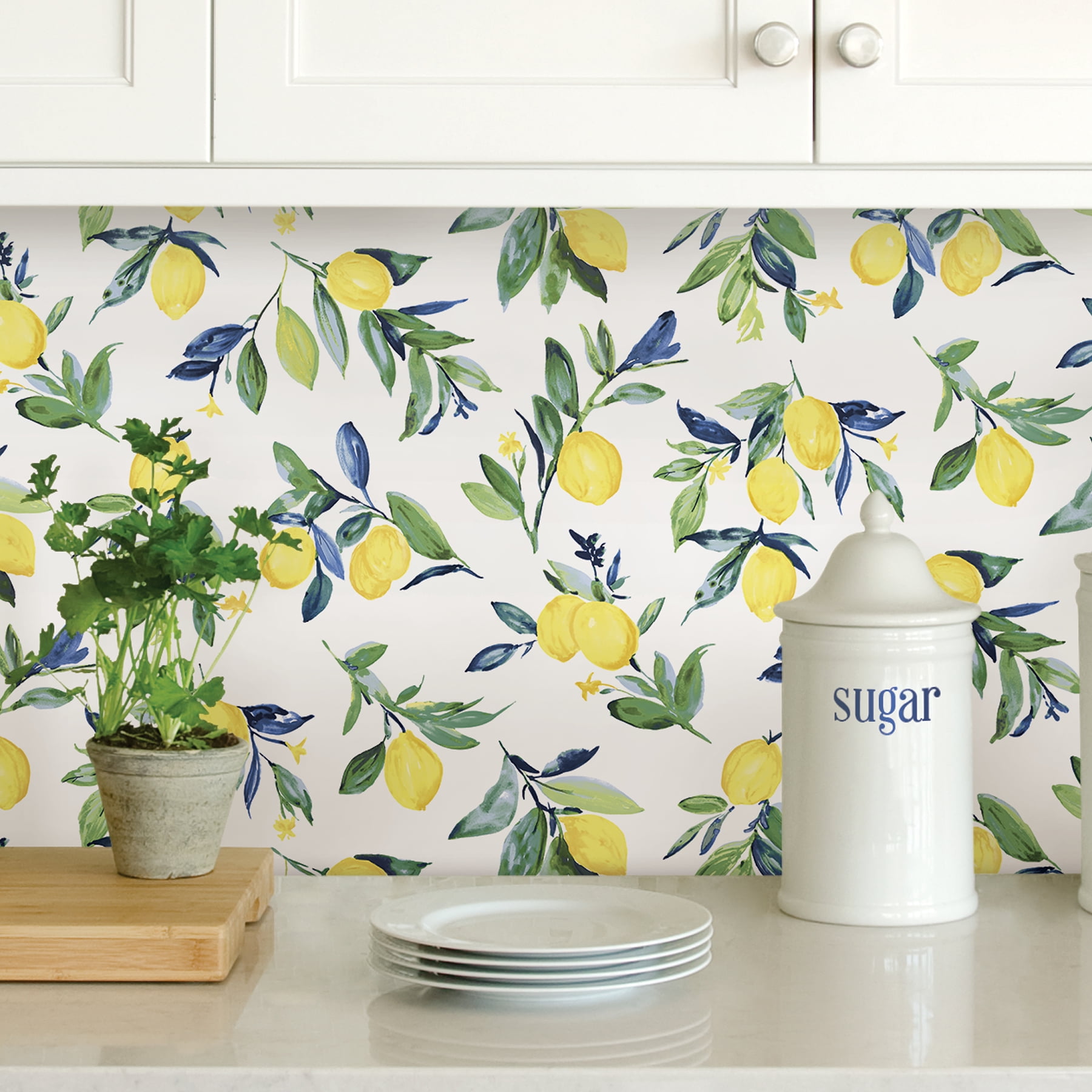 NuWallpaper Lemon Drop Peel and Stick Wallpaper (Yellow, 20.5-in x 216-in) iwdxq