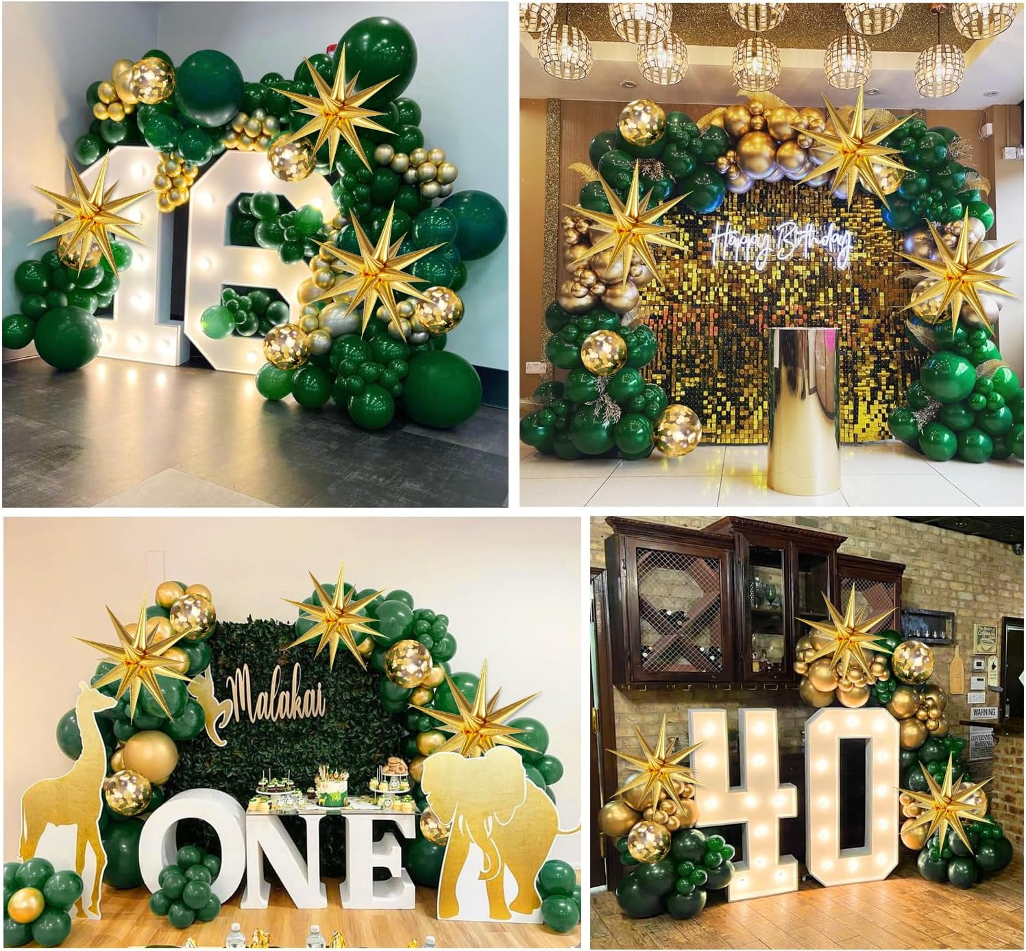 NeoMart Balloon Arch Kit (Emerald Green and Metallic Gold, 122 Pieces) ftt5z