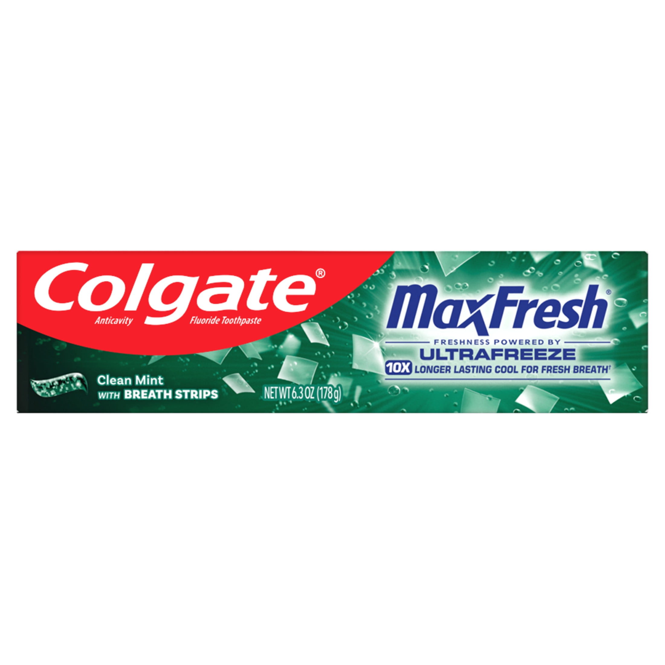 Colgate Max Fresh Whitening Toothpaste with Mini Breath Strips, Clean Mint (6.3 oz) 0uivi