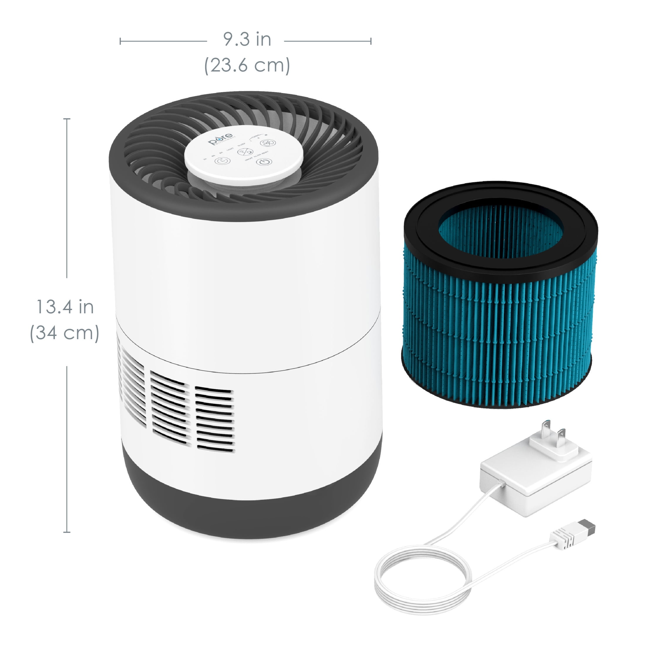Pure Enrichment MistAire Eva Evaporative Humidifier for Large Rooms with 4-Speeds and Auto Shut-Off (White, 0.74 gal) 4exf2