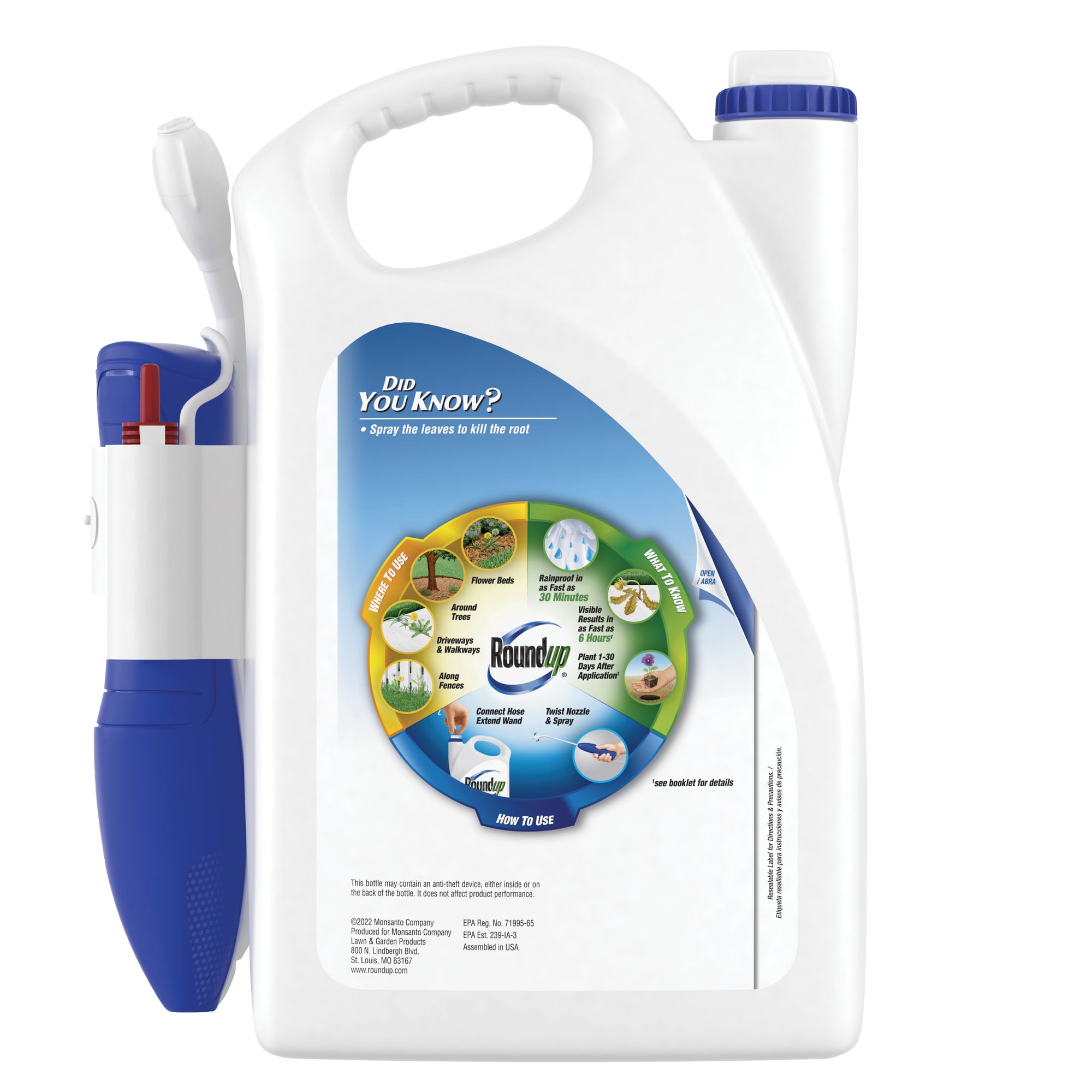 Roundup Weed and Grass Killer4 with Comfort Wand for Landscapes and Hardscapes (1 gal) nsu13