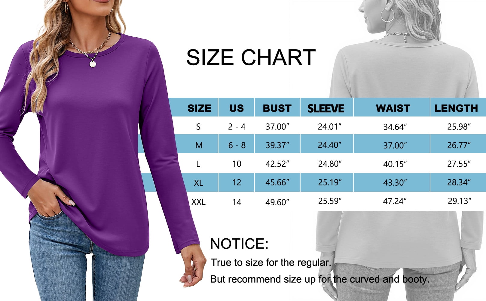 MOSHU Women's Long Sleeve Crew Neck T-Shirts Casual Loose Fit Fall Tops (Black, L, 3-Pack) 6y0vm