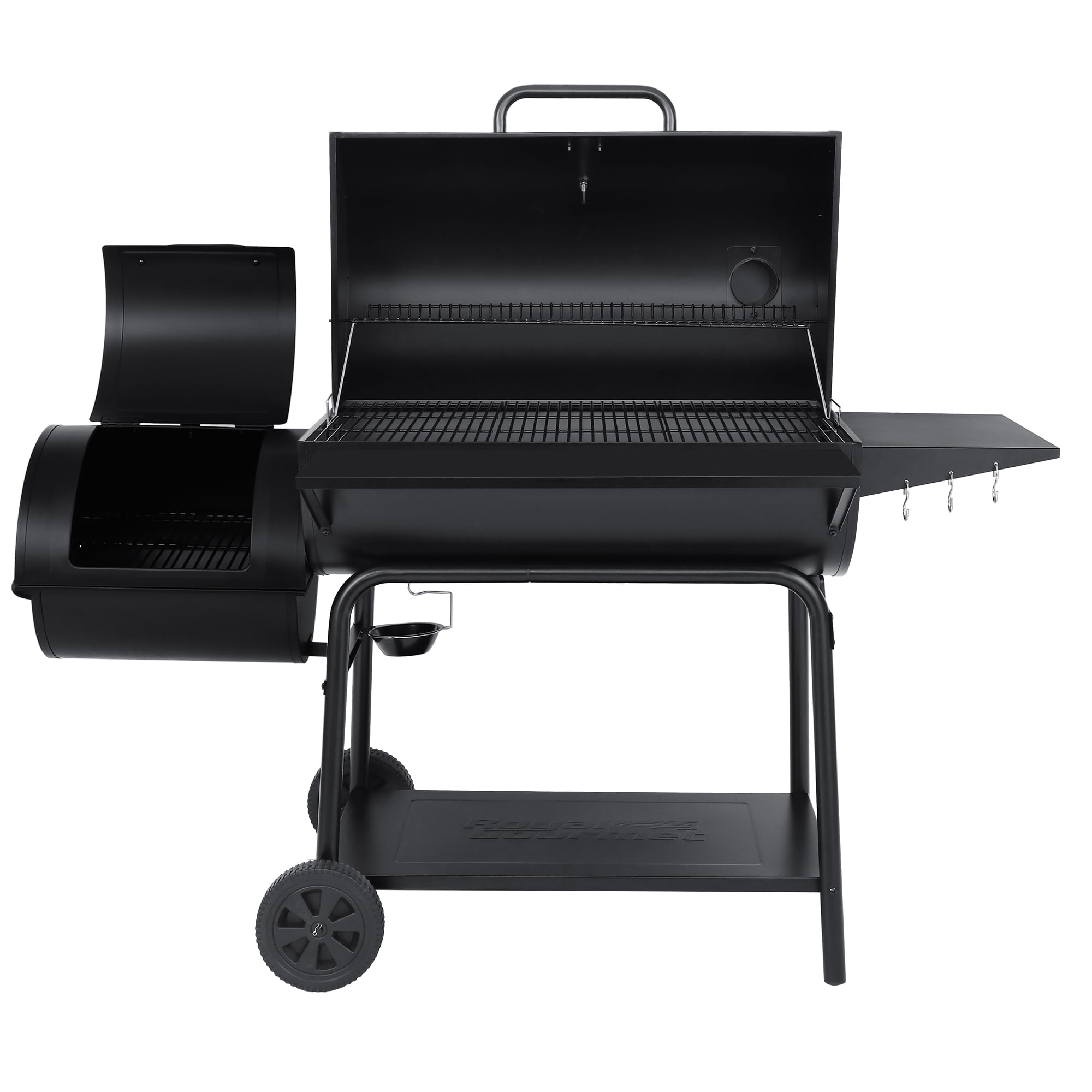 Royal Gourmet CC2036F 36 in Charcoal Barrel Grill with Offset Smoker (Black, 65.94 in L x 29.92 in W x 51.18 in H) nd60w