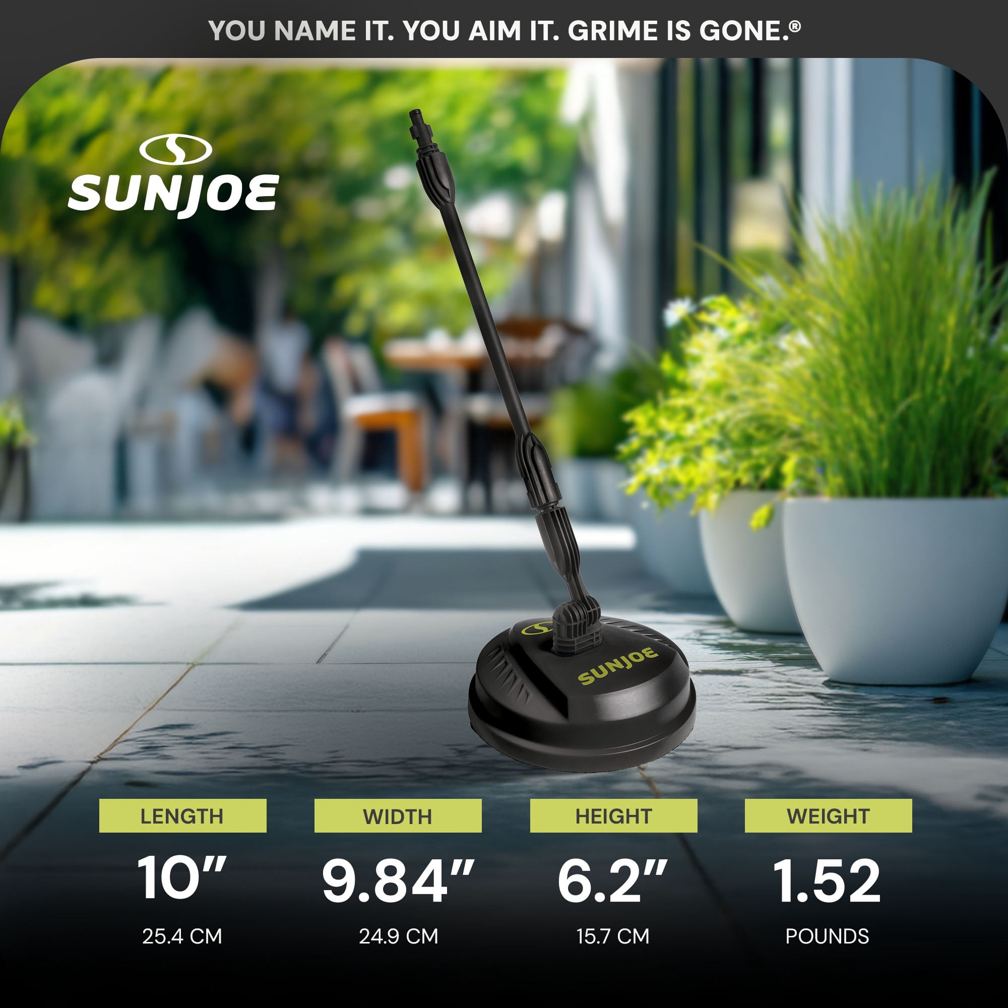 Sun Joe 10 Inch Pressure Washer Surface Cleaner Attachment (Green/Black, 10 in) 2bg1n