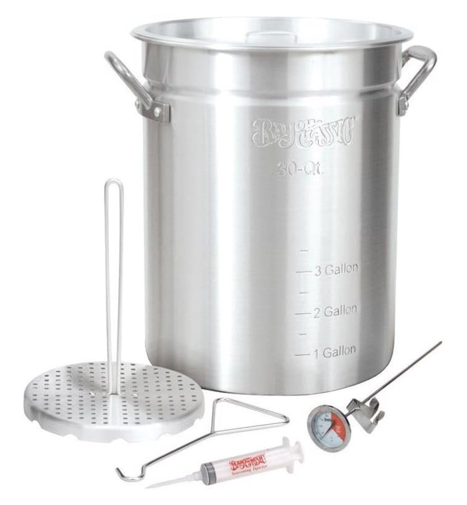 ZRuEzyX Outdoor Turkey Fryer Pot (Heavy-Duty Aluminum, 30 qt) 0h8n3