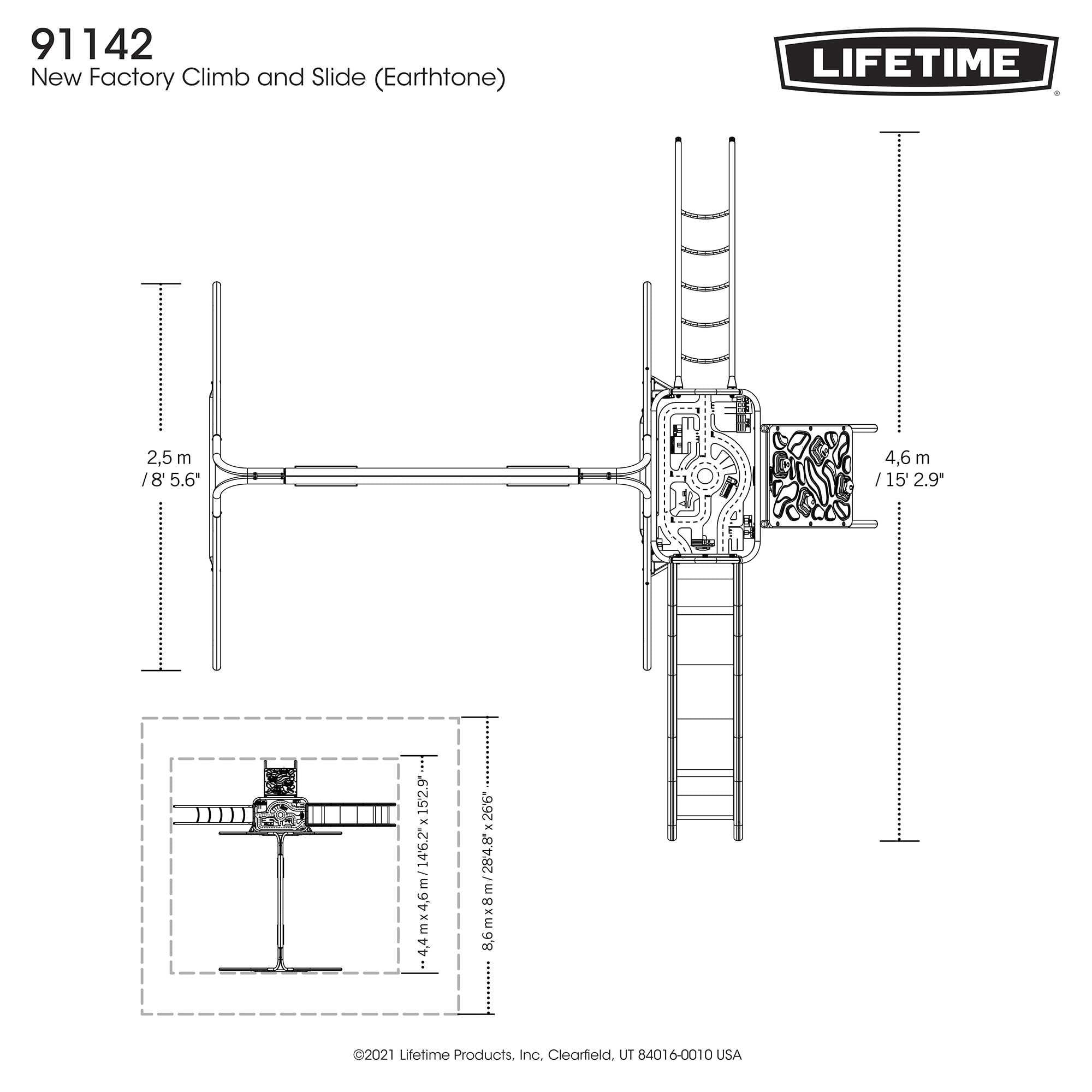 Lifetime Outdoor Adventure Swing Set with Slide, Climbing Wall, and Trapeze Bar (Green, 1 Set) twtmy