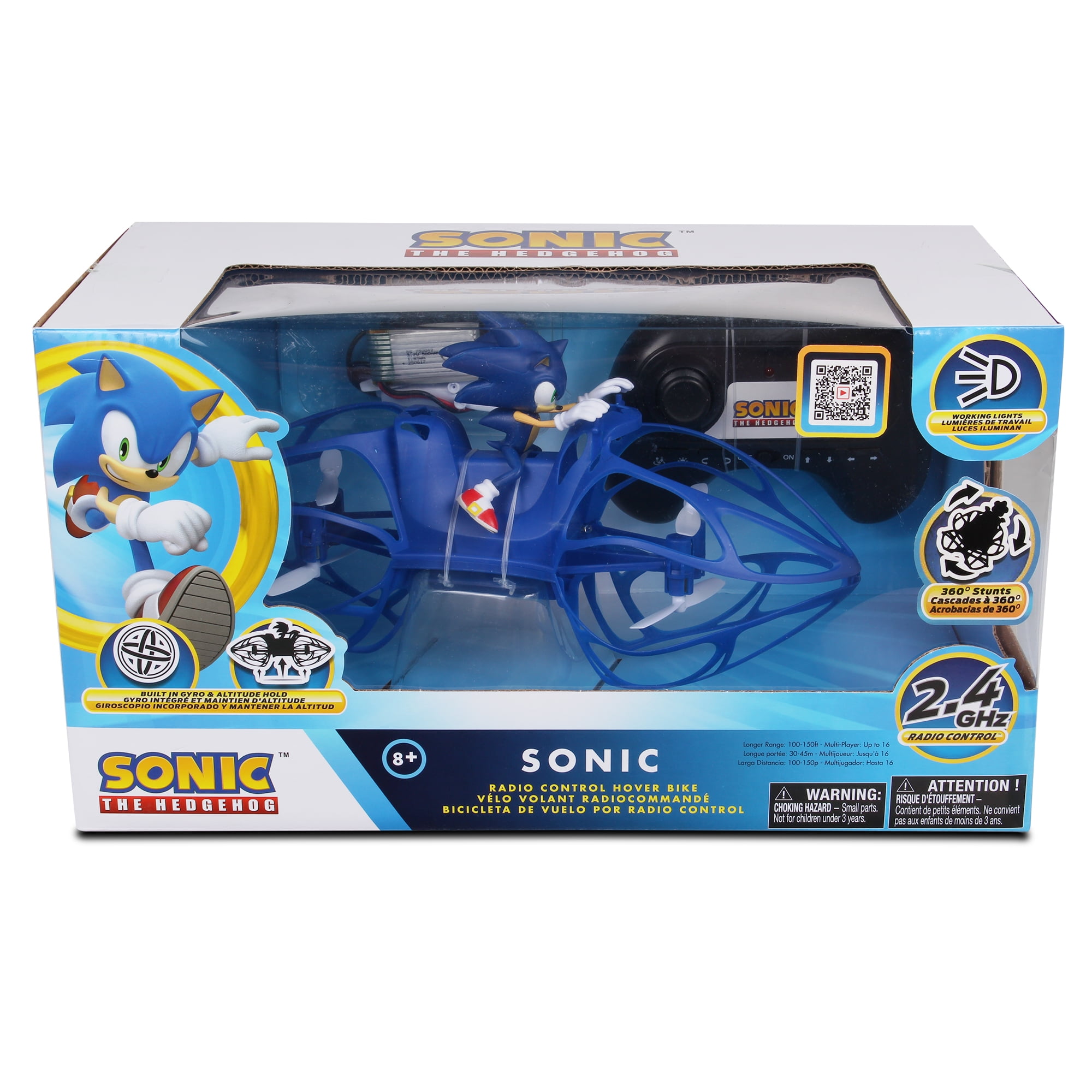 Sonic RC Flying HoverBike Remote Control Stunt Vehicle (Blue, 1 Pack) dwpre