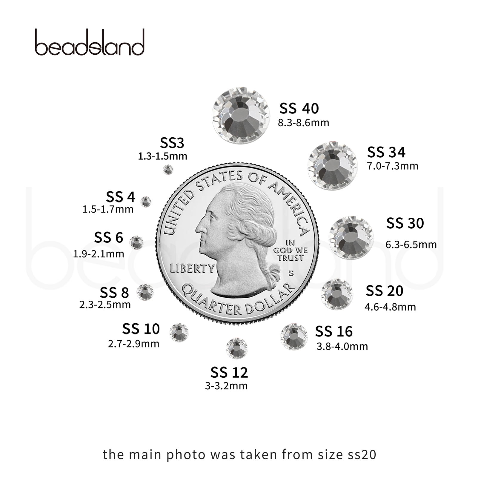 BEADSLAND Hotfix Rhinestones for DIY Crafts, High-Sparkle Glass Crystals (Clear, 14400 Pieces) 4zudh
