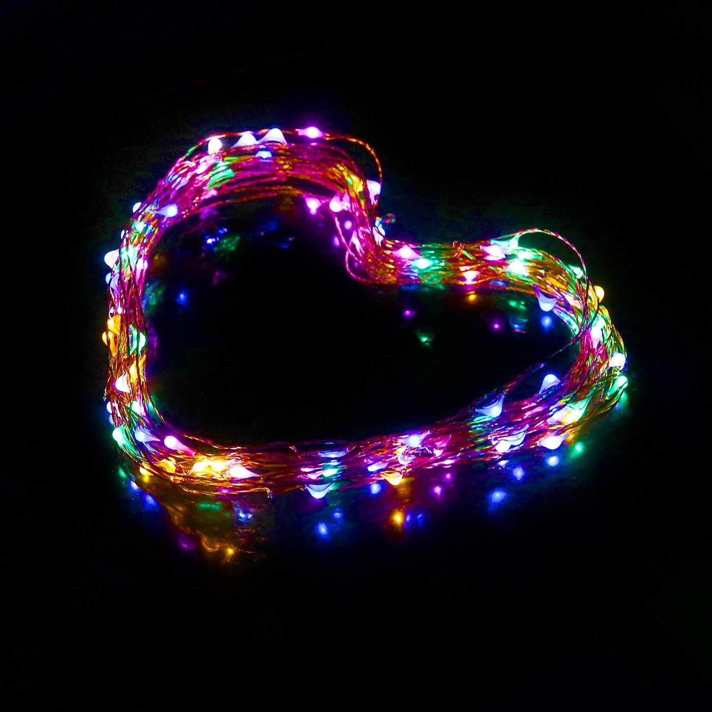 QISHI Solar LED String Lights, Waterproof Decorative Fairy Lights for Outdoor Patio Garden (Multicolor, 33 ft) ct5rl