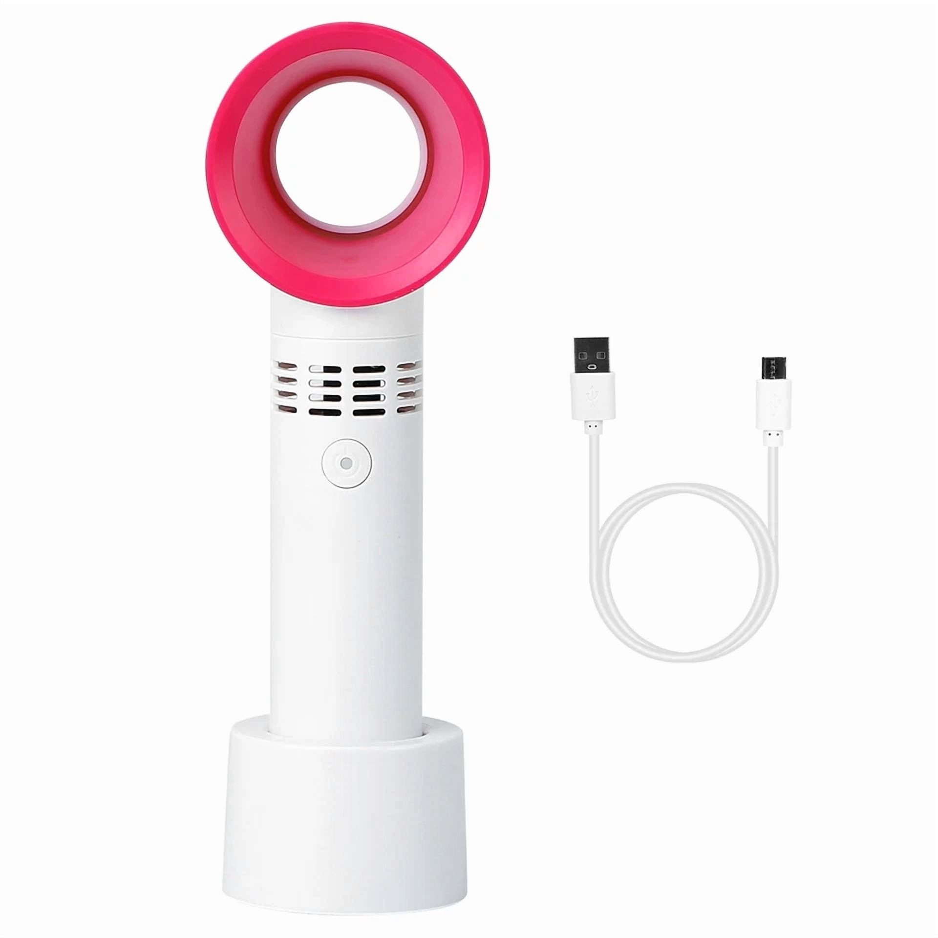 VAULT Handheld Bladeless Fan Portable USB Rechargeable Mini Air Cooler (White, 1 Pack) cr83h