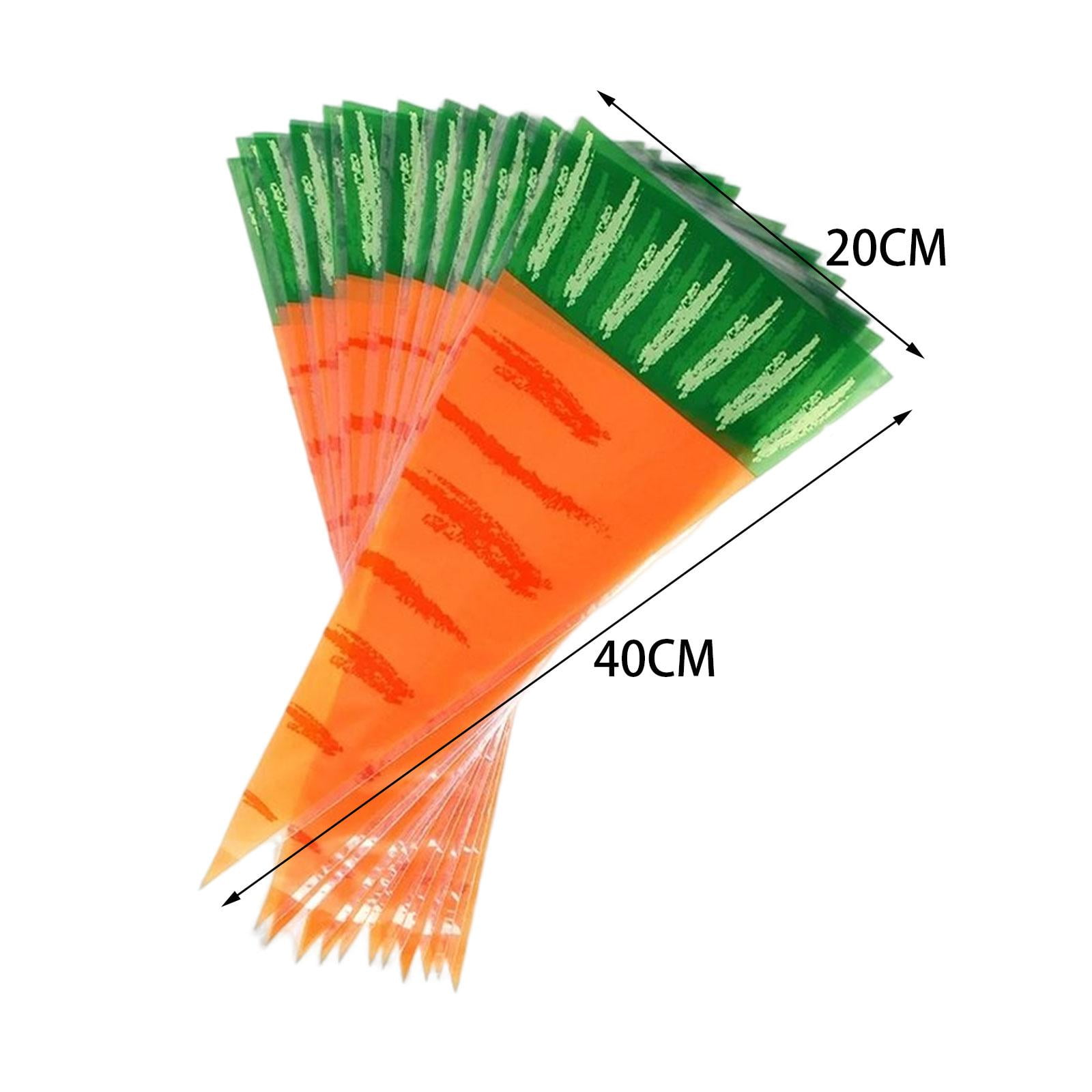 SERENABLE Carrot Shape Cone Treat Bags for Easter Party Favors (Orange, 100 Pack) rri6k